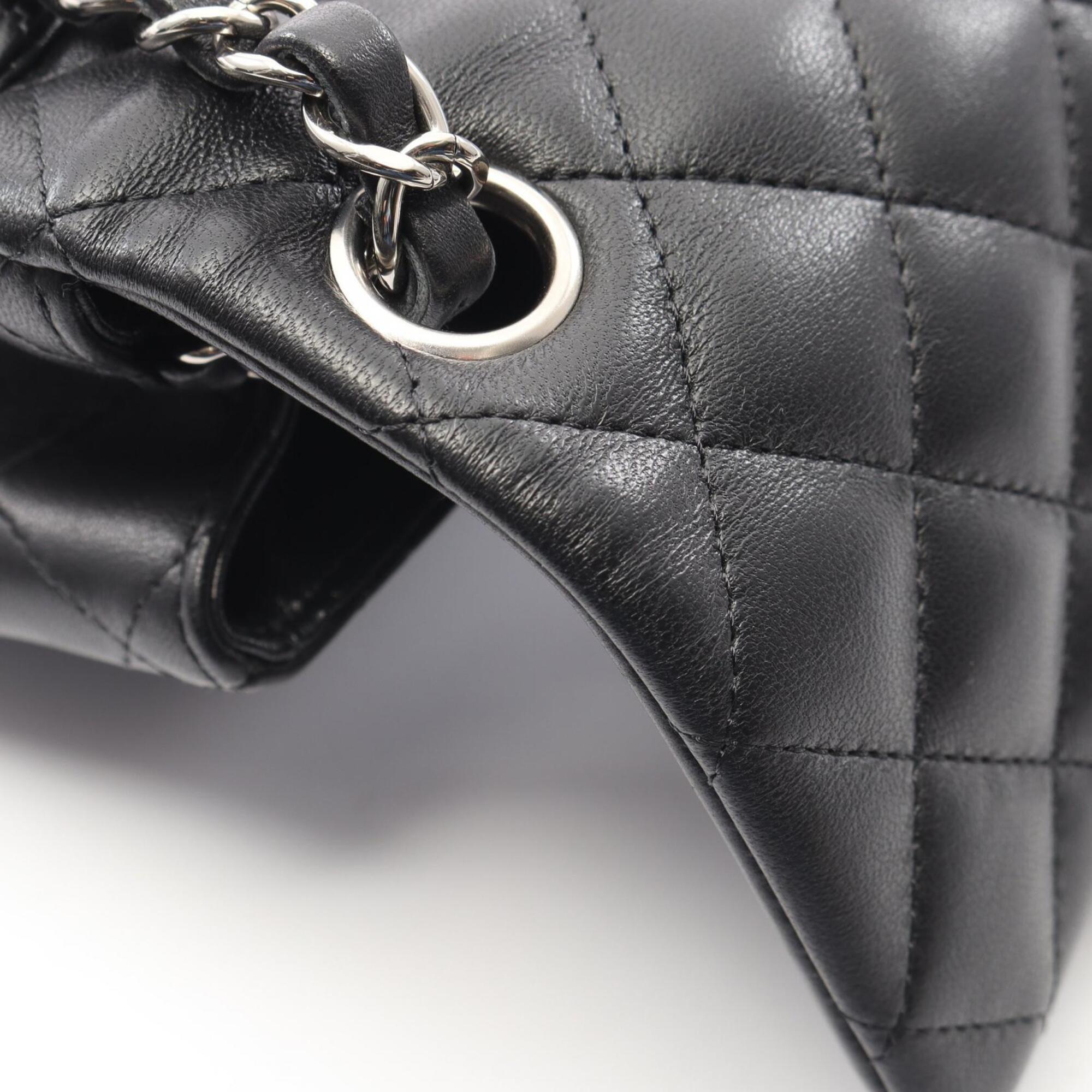 Chanel Black Leather Handbag Shoulder Bag (Pre-Owned)