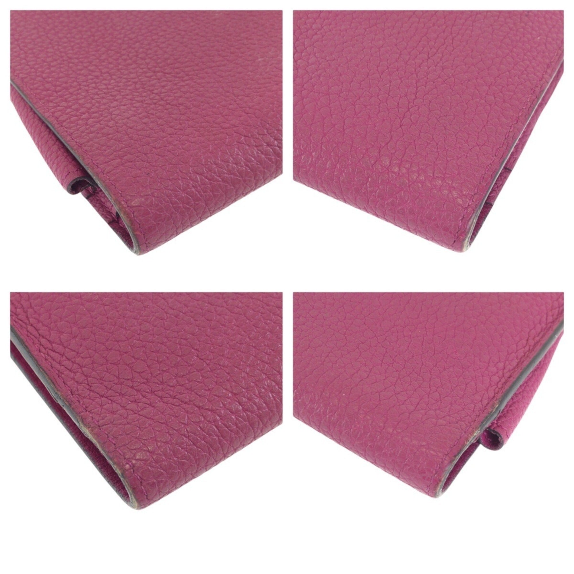 Hermes Pink Rose Purple Togo Leather Long Wallet (Bi-Fold) (Pre-Owned)