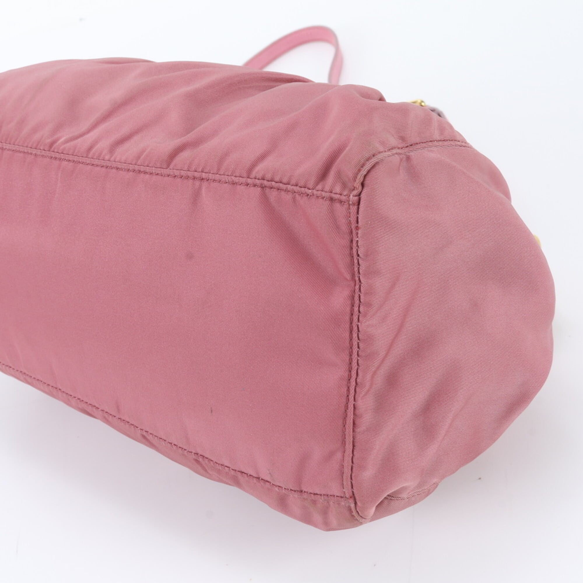 Prada Pink Leather Nylon Handbag Shoulder Bag (Pre-Owned)