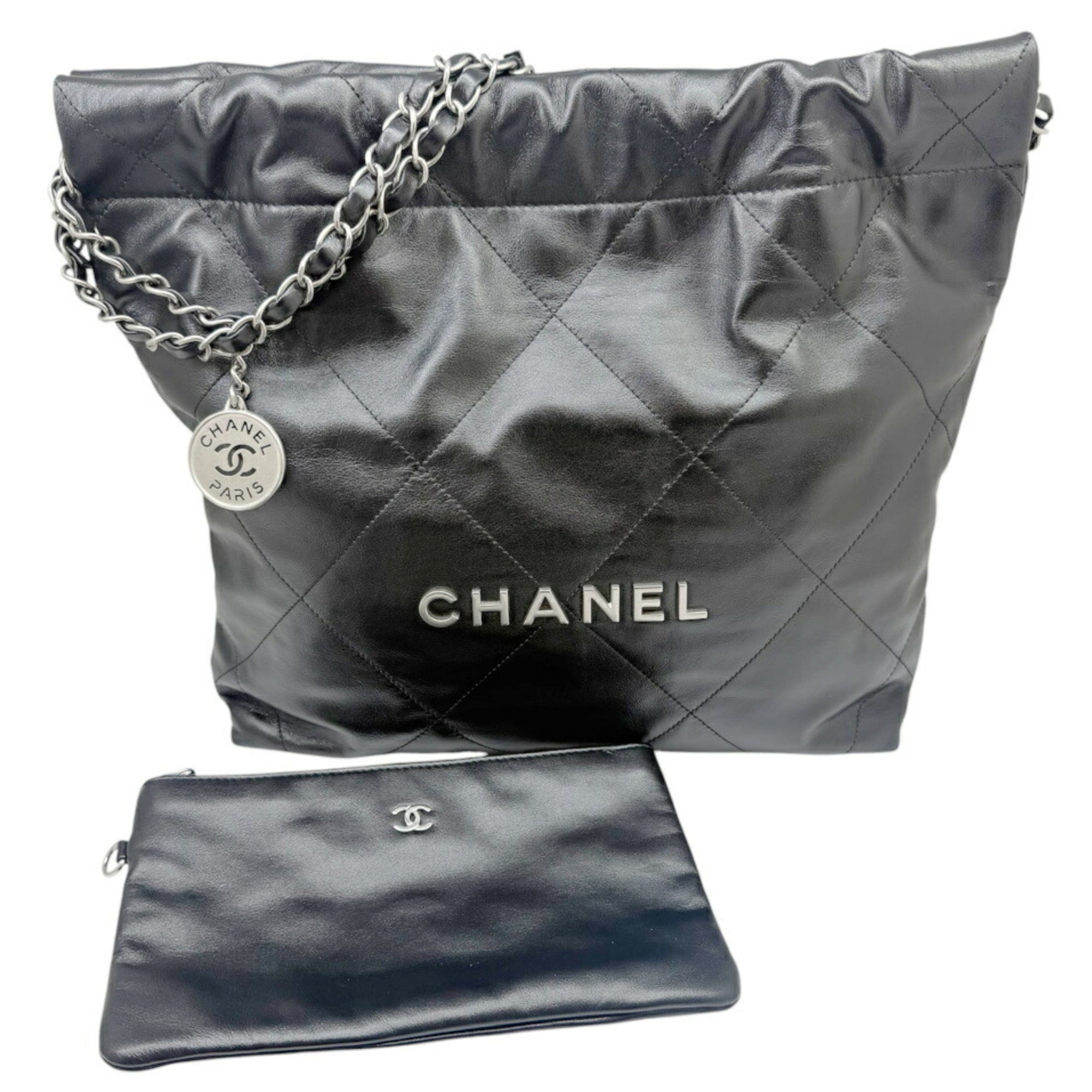 Chanel Black Leather Handbag (Pre-Owned)