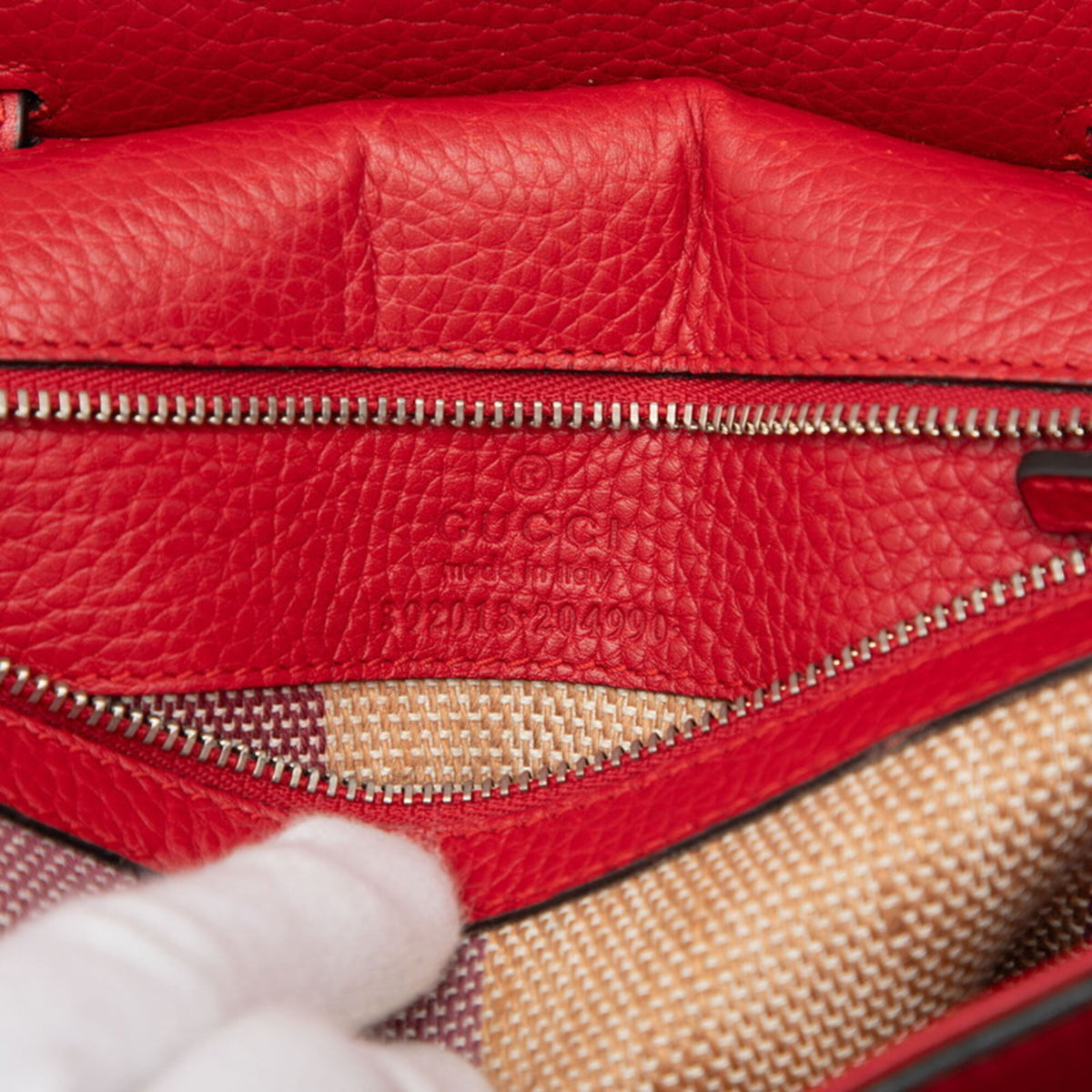 Gucci Red Color Leather Handbag Shoulder Bag (Pre-Owned)