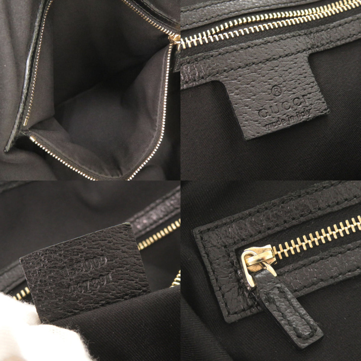 Gucci Black Gg Canvas Leather Tote Bag (Pre-Owned)
