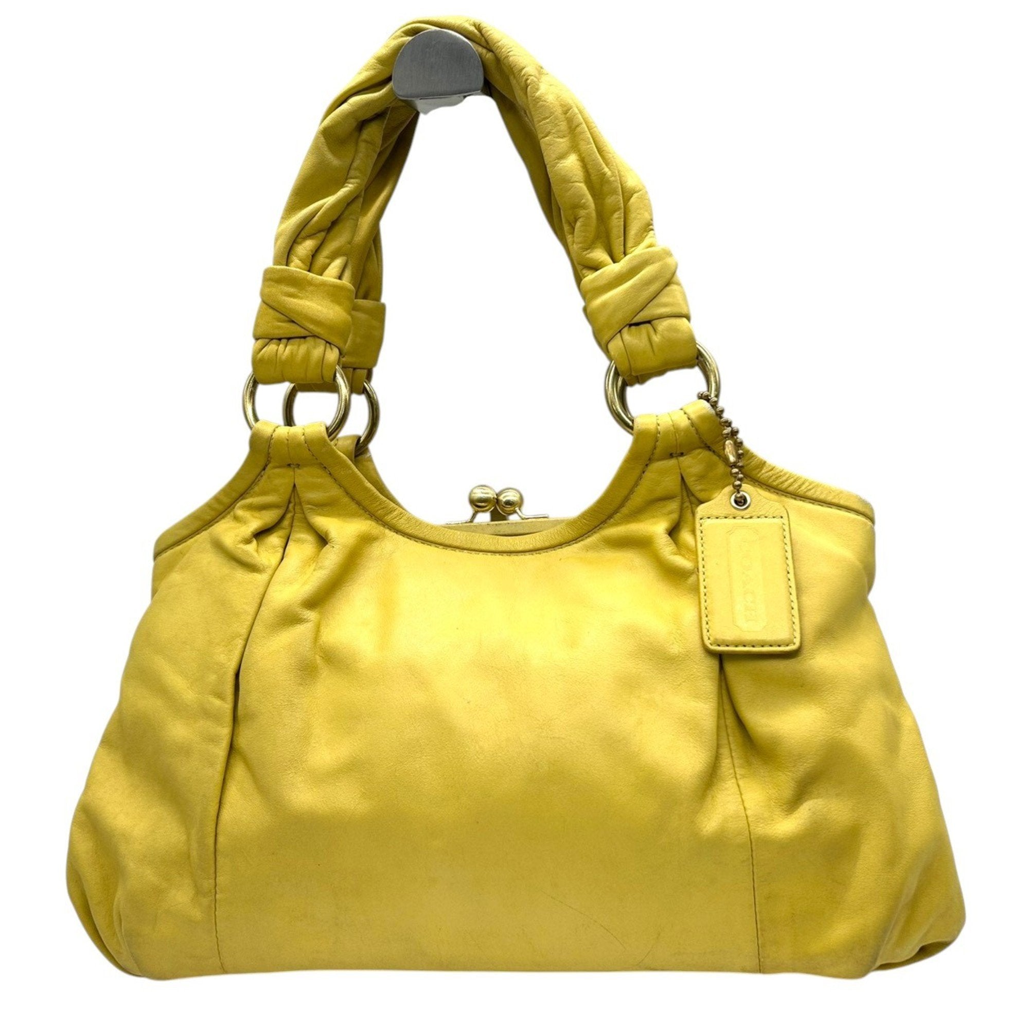 Coach Yellow Leather Handbag Shoulder Bag (Pre-Owned)