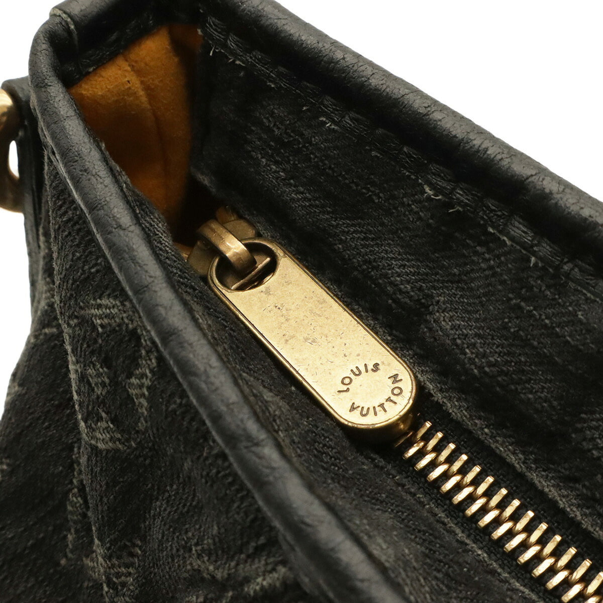 Louis Vuitton Noir Denim Canvas Shoulder Bag Tote Bag (Pre-Owned)