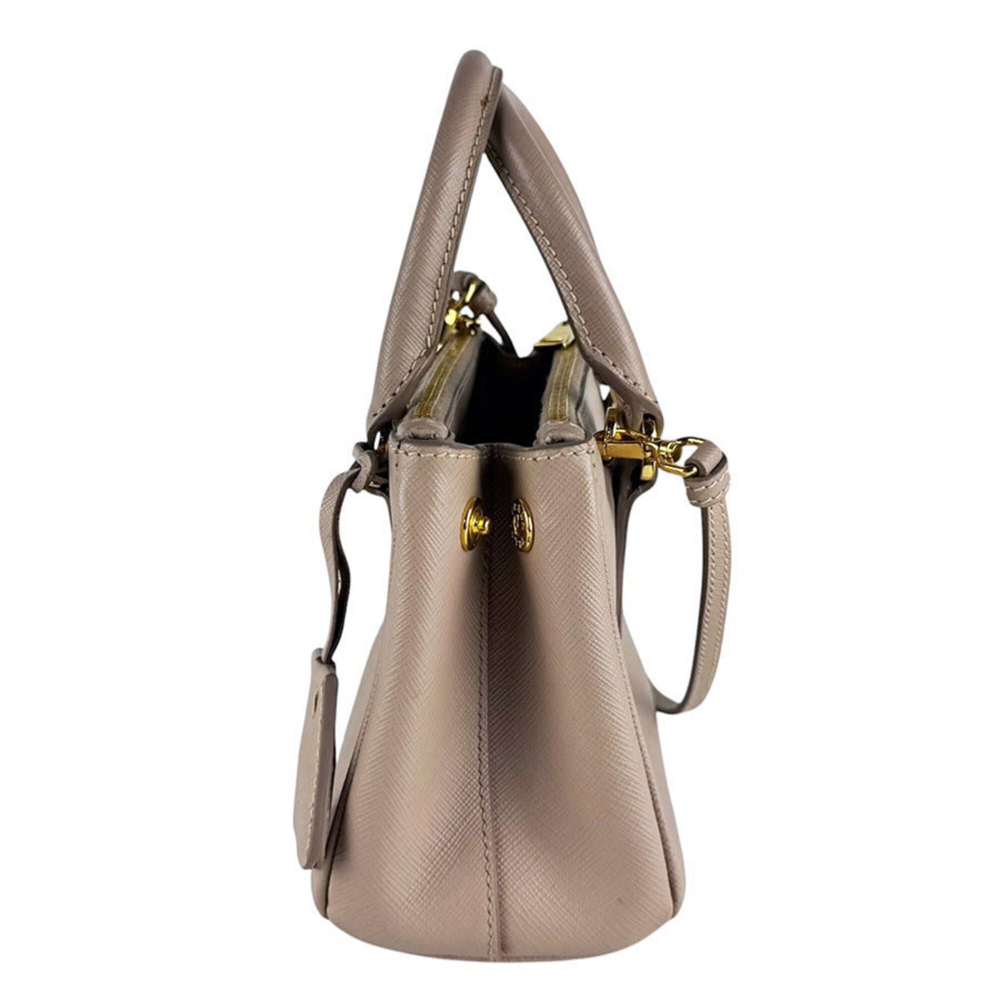 Prada Grayish Leather Handbag Shoulder Bag (Pre-Owned)