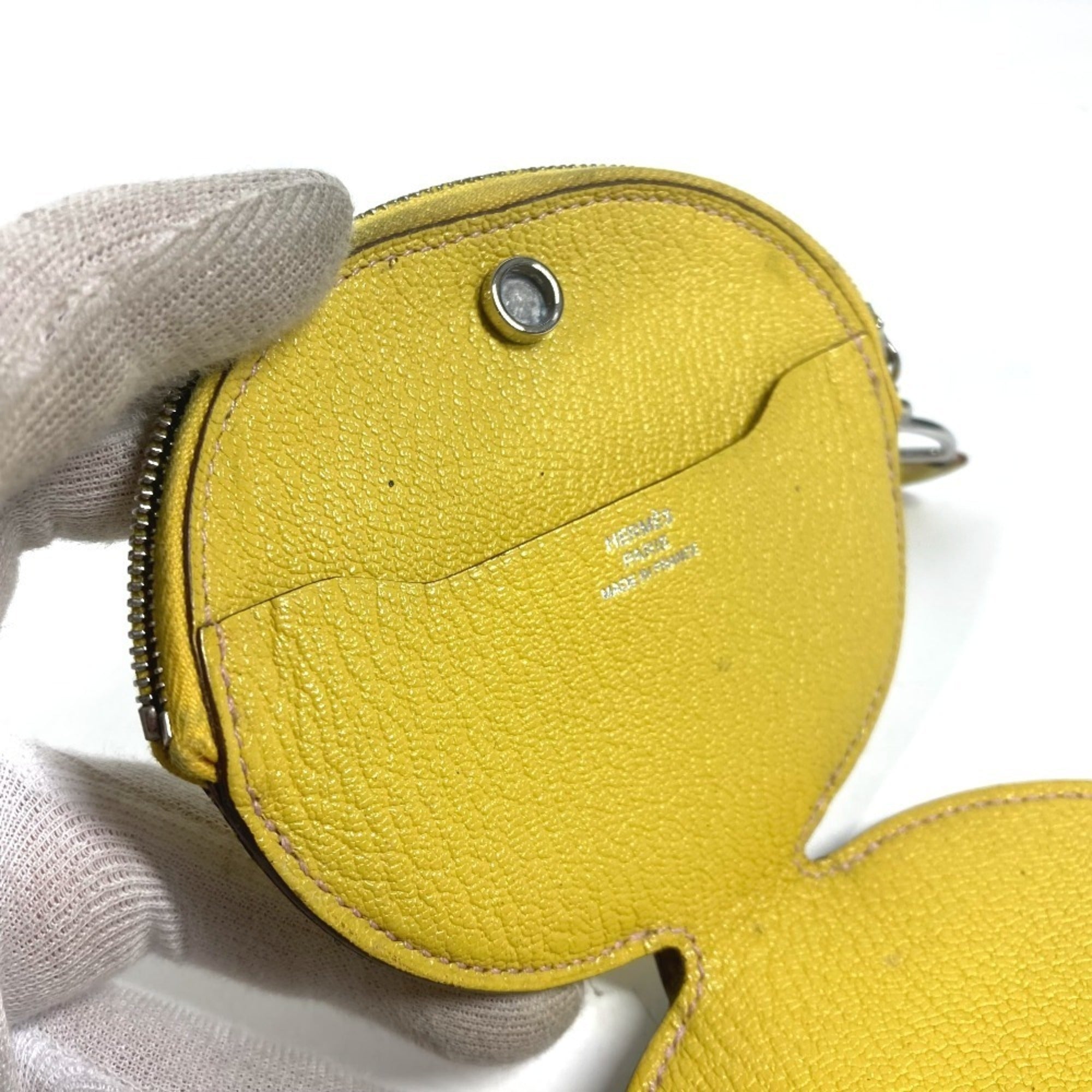 Hermes Yellow Chevre Leather Coin Purse/Coin Case (Pre-Owned)