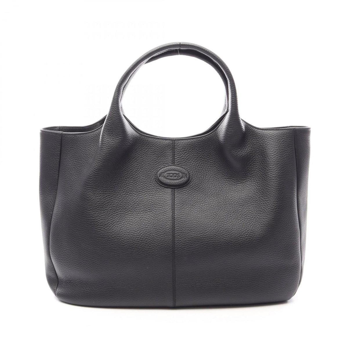 Tod's Black Leather Handbag Tote Bag (Pre-Owned)
