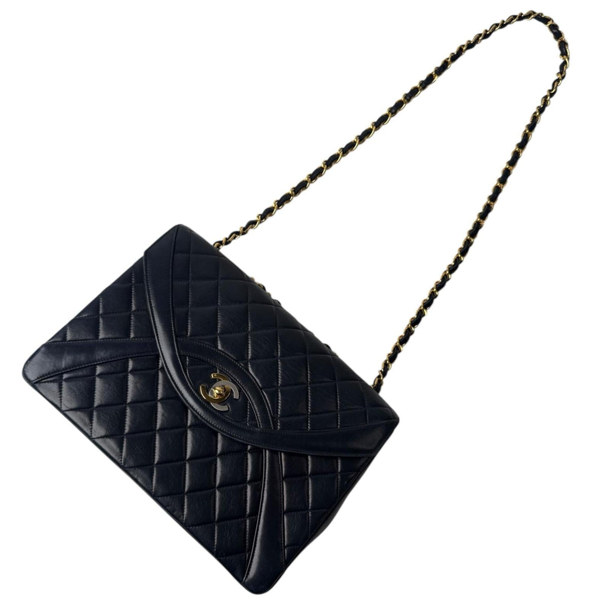 Chanel Dark Navy Leather Shoulder Bag (Pre-Owned)