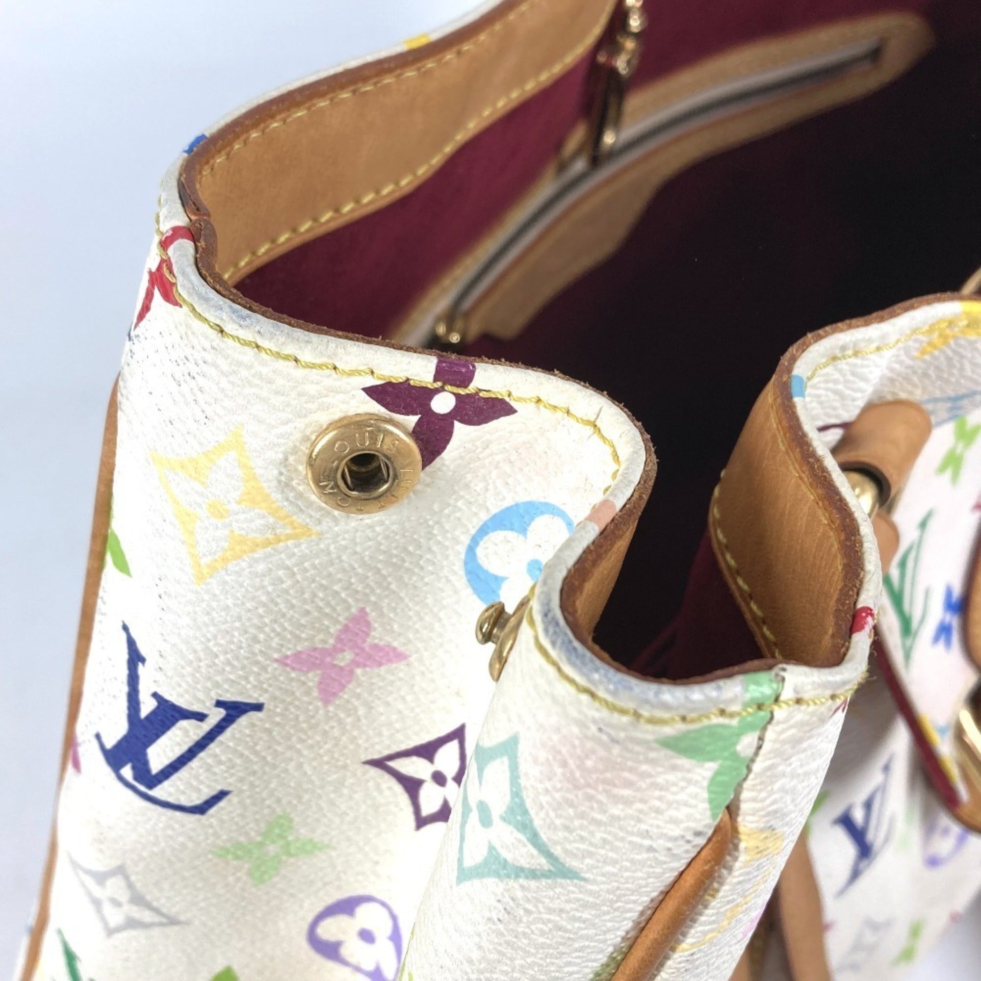 Louis Vuitton Blanc White Monogram Multicolore Shoulder Bag Tote Bag (Pre-Owned)