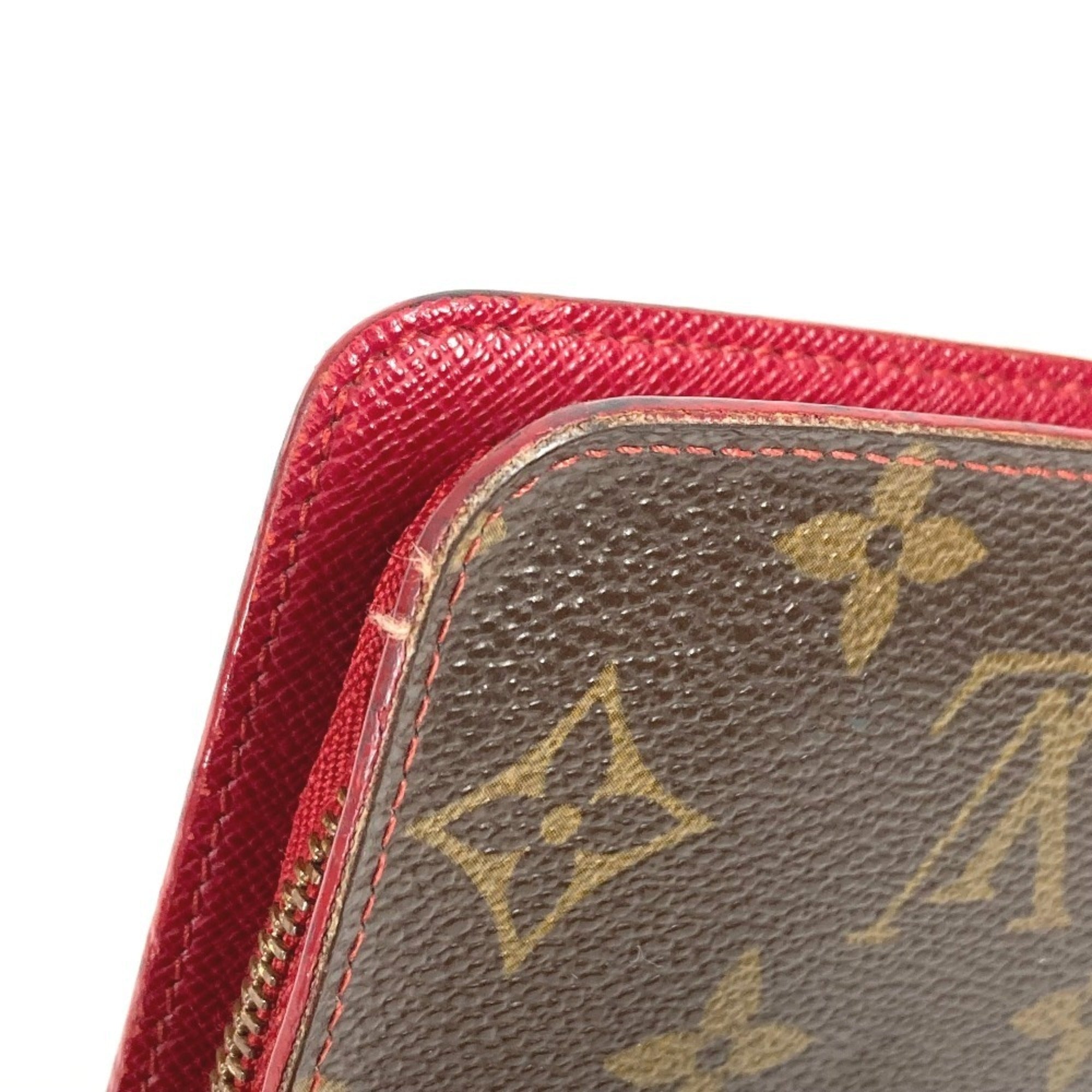 Louis Vuitton Brown Monogram Cherry Red Color Monogram Long Wallet (Bi-Fold) (Pre-Owned)