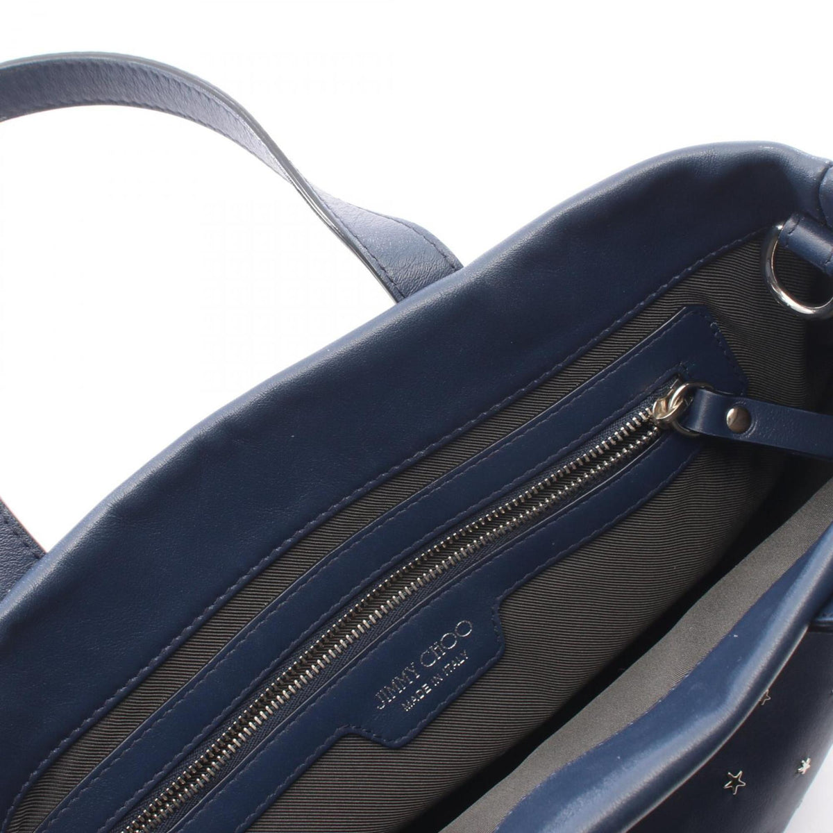 Jimmy Choo Navy Leather Handbag Tote Bag (Pre-Owned)