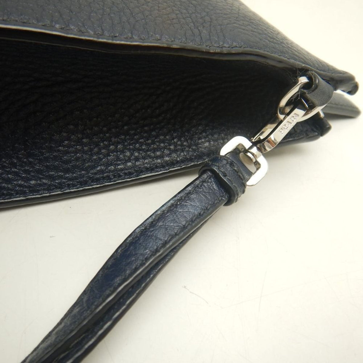 Prada Silver Leather Clutch Bag (Pre-Owned)