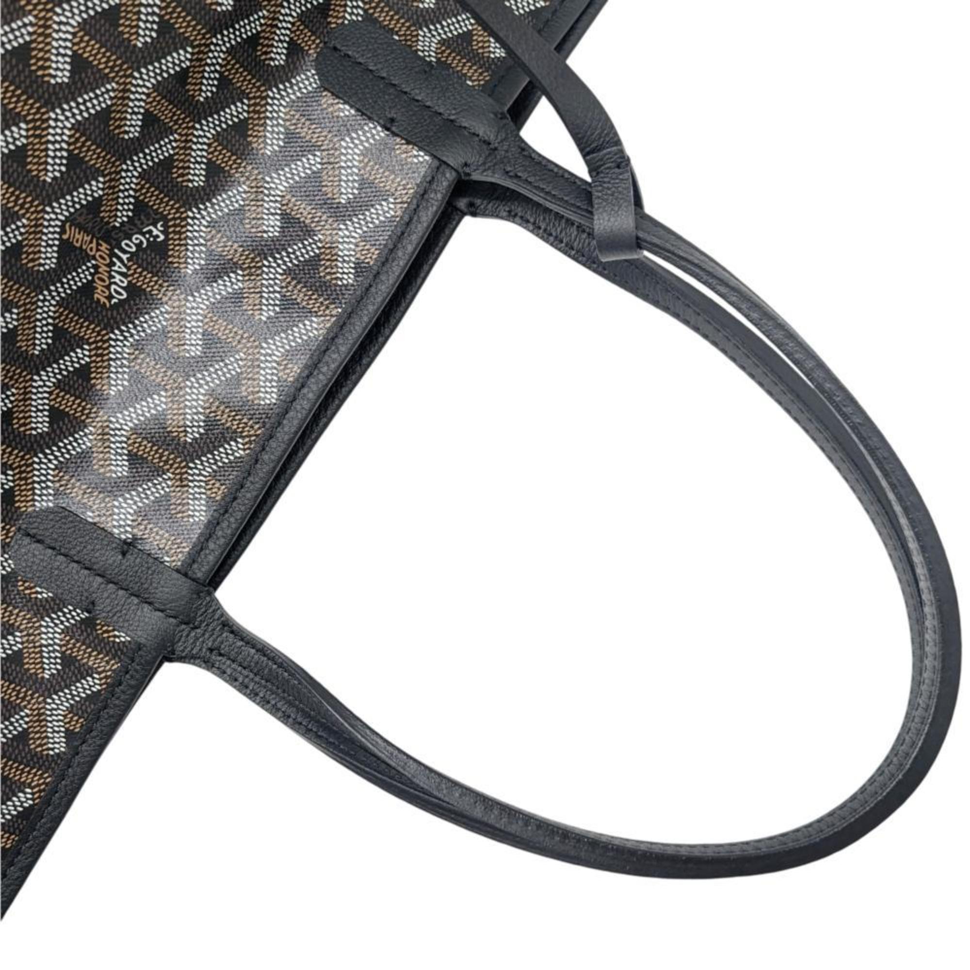 Goyard Black Brown White Coated Canvas Leather Tote Bag (Pre-Owned)