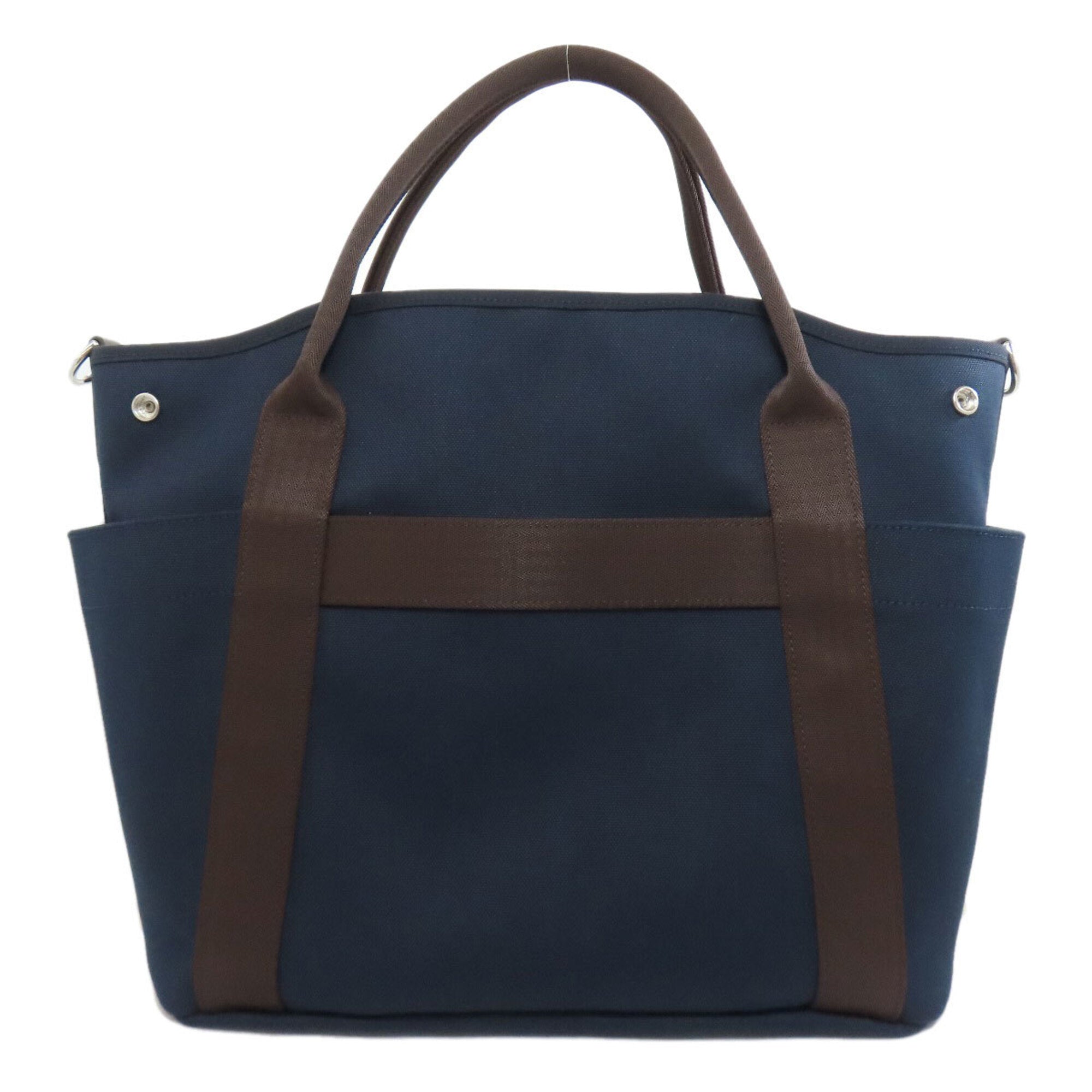 Hermes Navy Canvas Tote Bag (Pre-Owned)