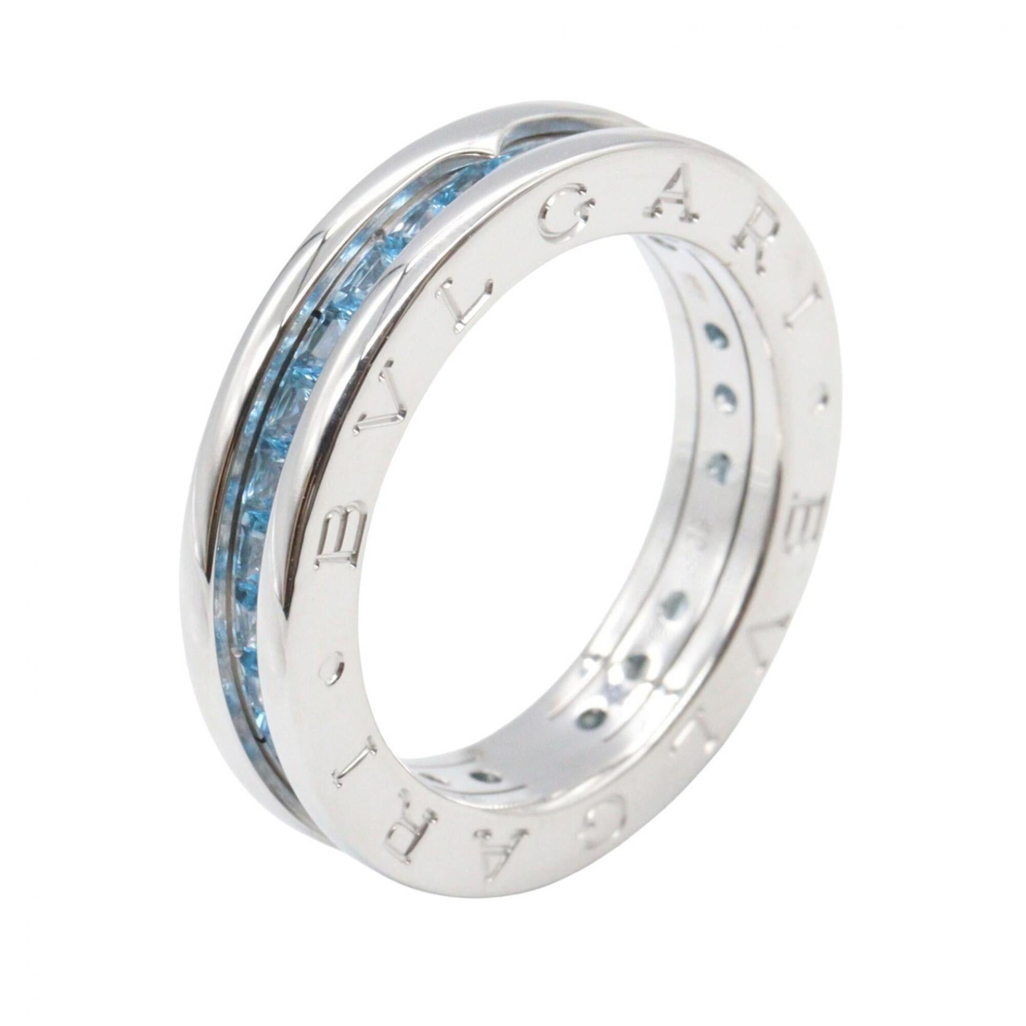 Bvlgari Silver Blue White Gold (18K) Band Ring (Pre-Owned)