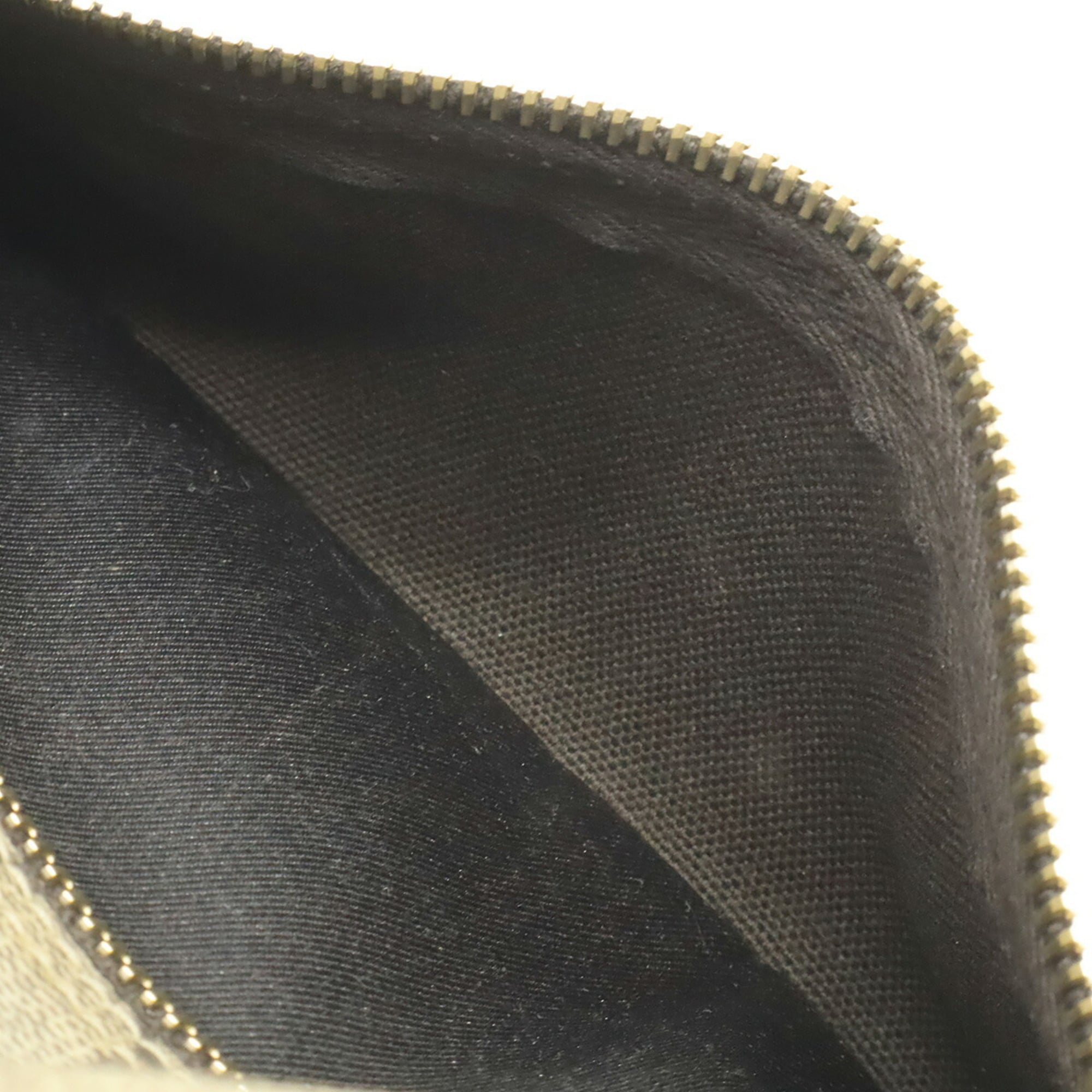 Gucci Beige Dark Brown Khaki Gg Supreme Canvas Leather Pochette Shoulder Bag (Pre-Owned)