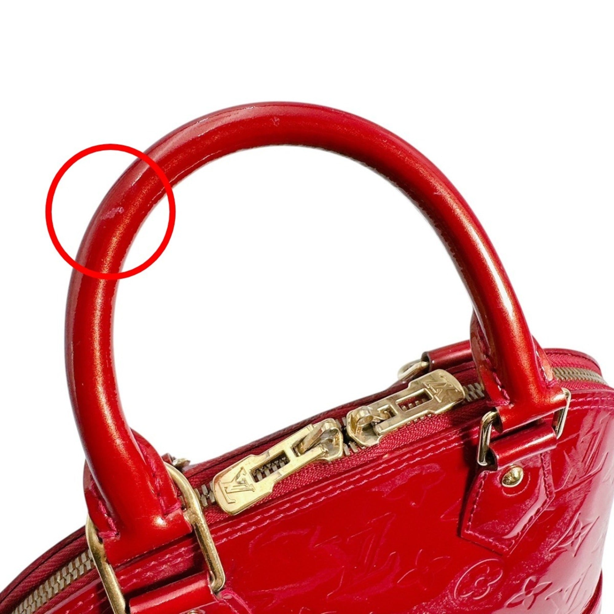 Louis Vuitton Pomme D'amour Red Color Monogram Vernis Handbag (Pre-Owned)