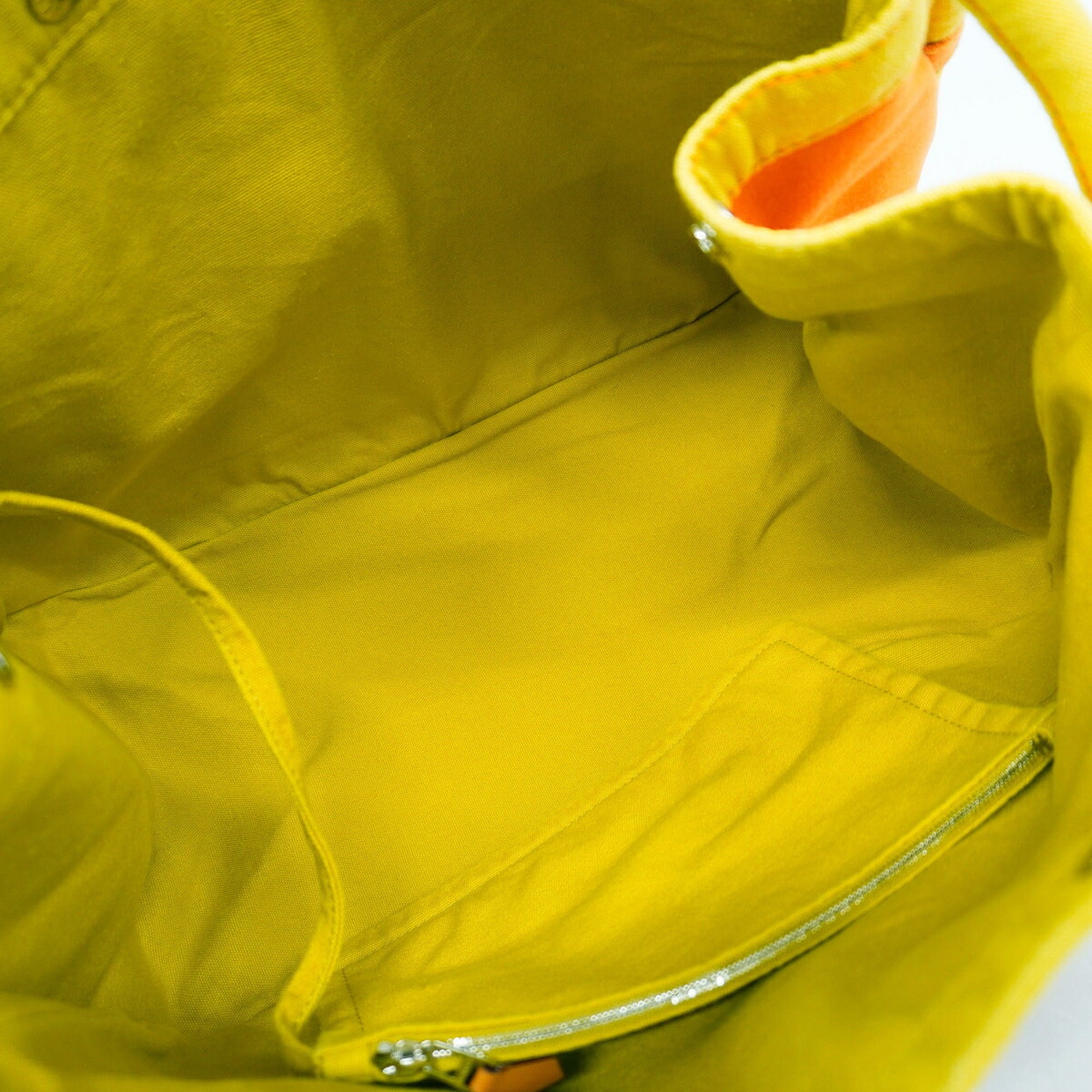 Hermes Orange Yellow Canvas Tote Bag (Pre-Owned)