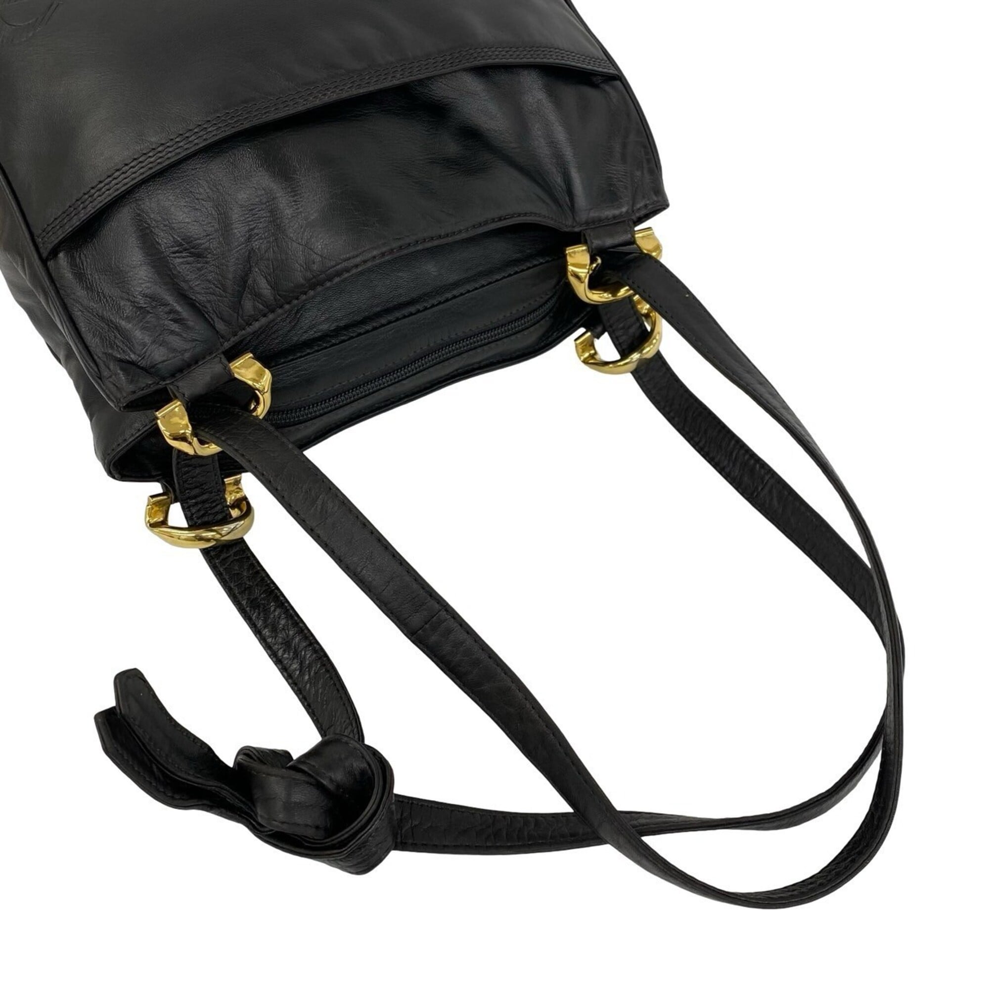 Loewe Black Leather Pochette Shoulder Bag Tote Bag (Pre-Owned)