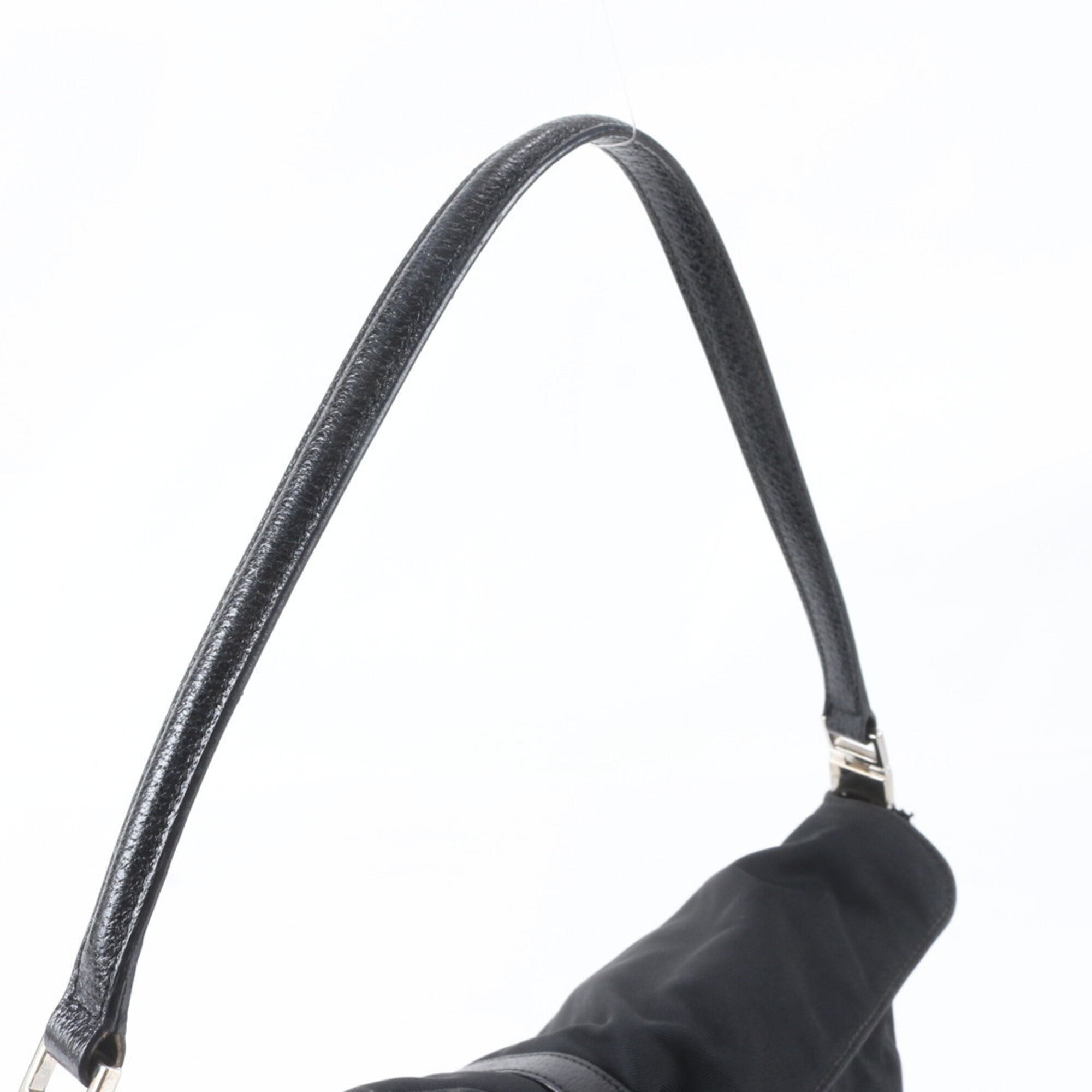 Gucci Black Leather Nylon Handbag Shoulder Bag (Pre-Owned)