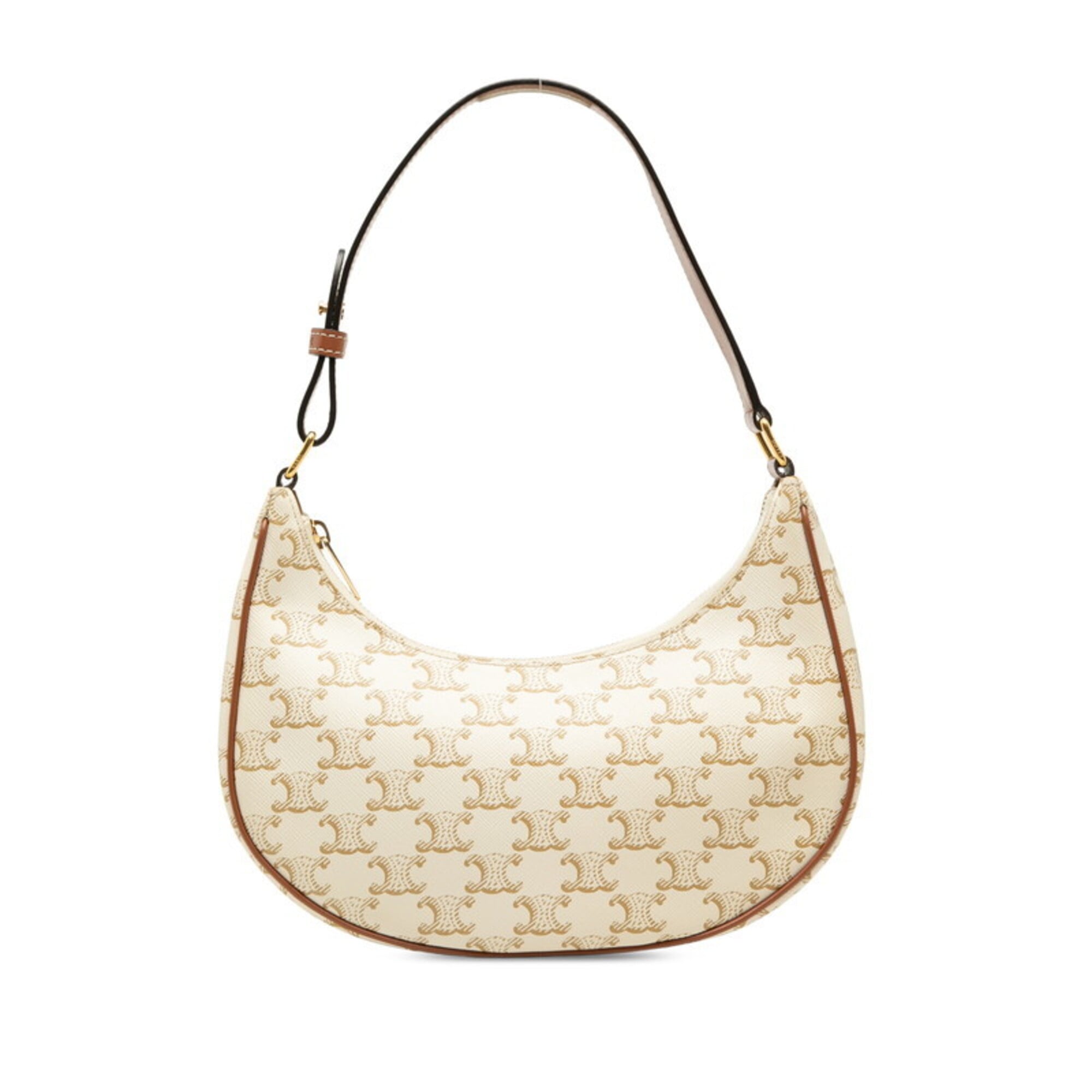 Celine Brown White Pvc Leather Handbag Shoulder Bag (Pre-Owned)