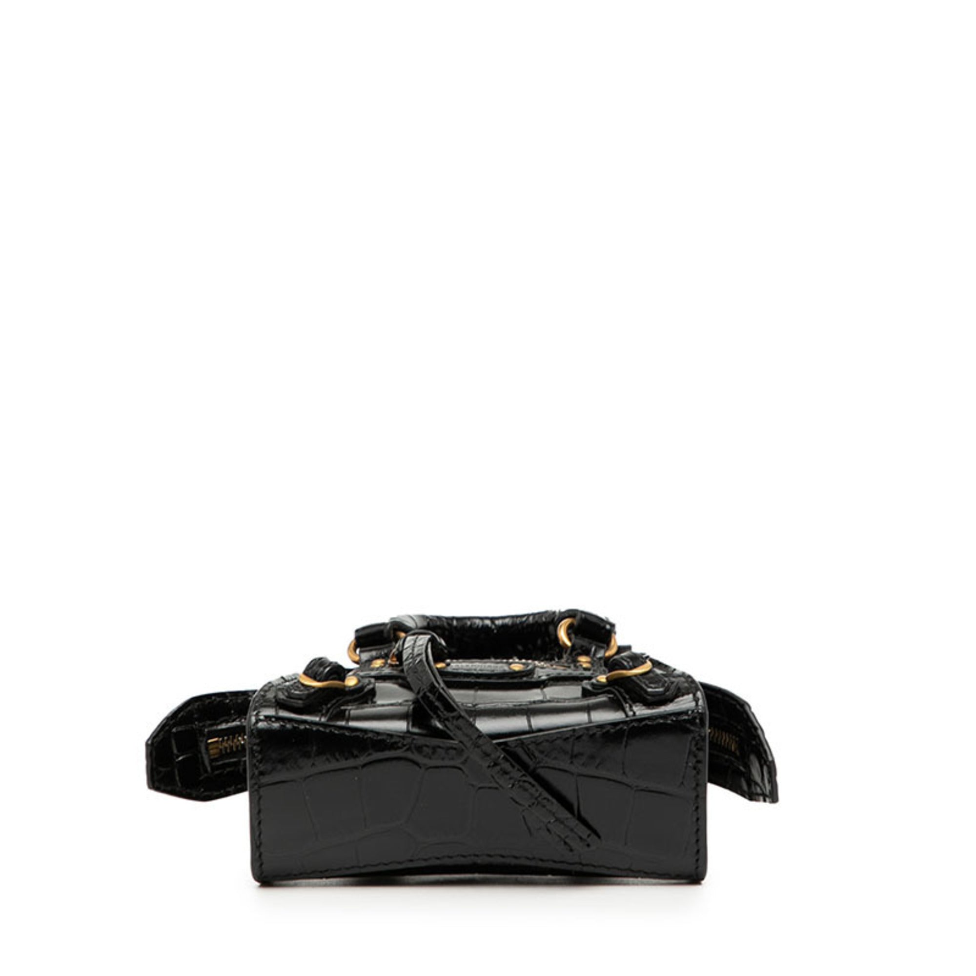 Balenciaga Black Leather Handbag Shoulder Bag (Pre-Owned)