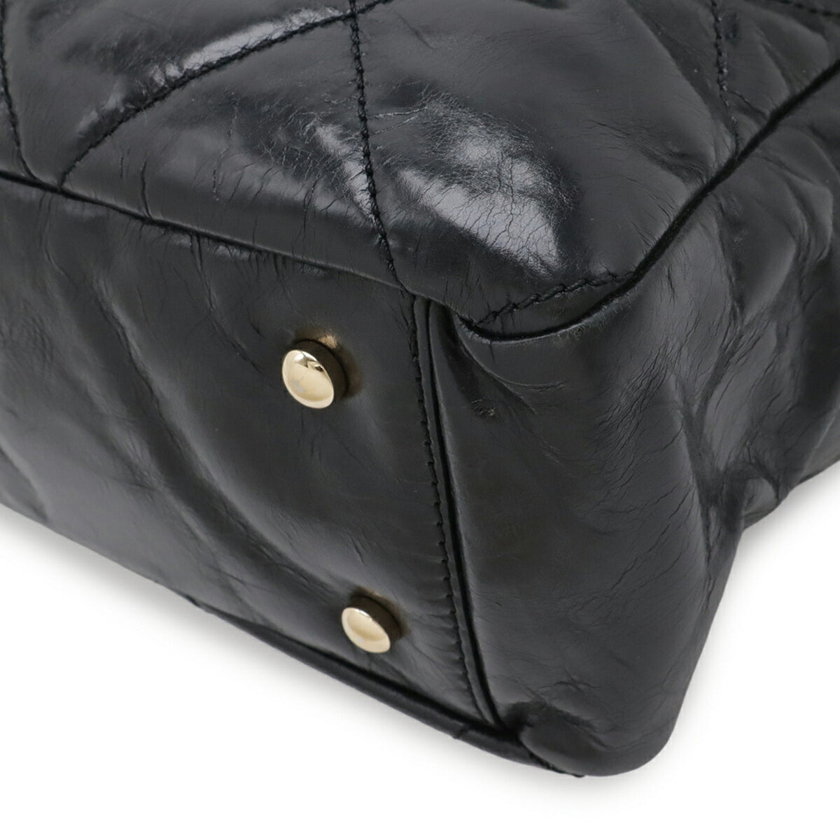 Chanel Black Ivory Leather Tweed Shoulder Bag Tote Bag (Pre-Owned)