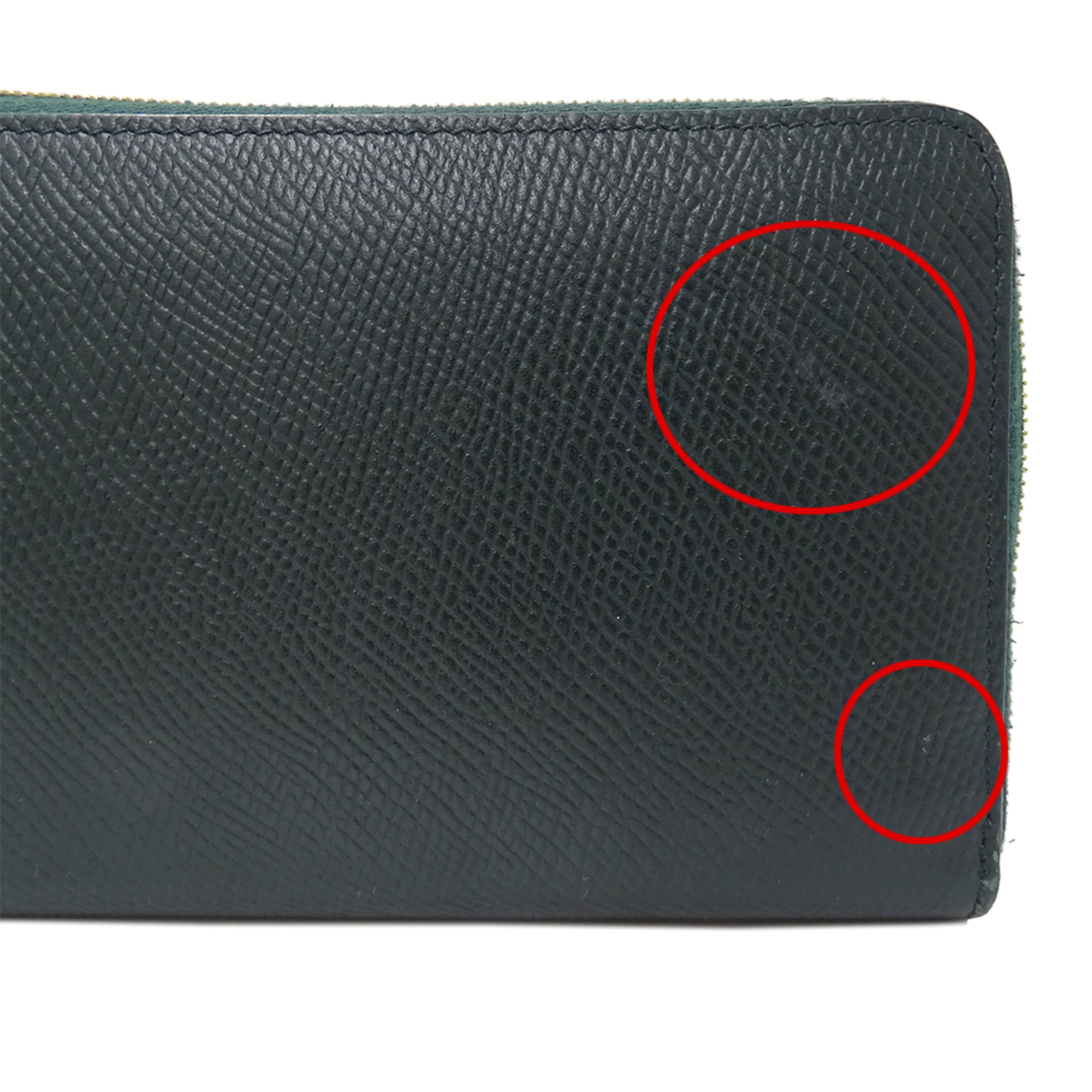 Celine Green Moss Green Leather Long Wallet (Bi-Fold) (Pre-Owned)