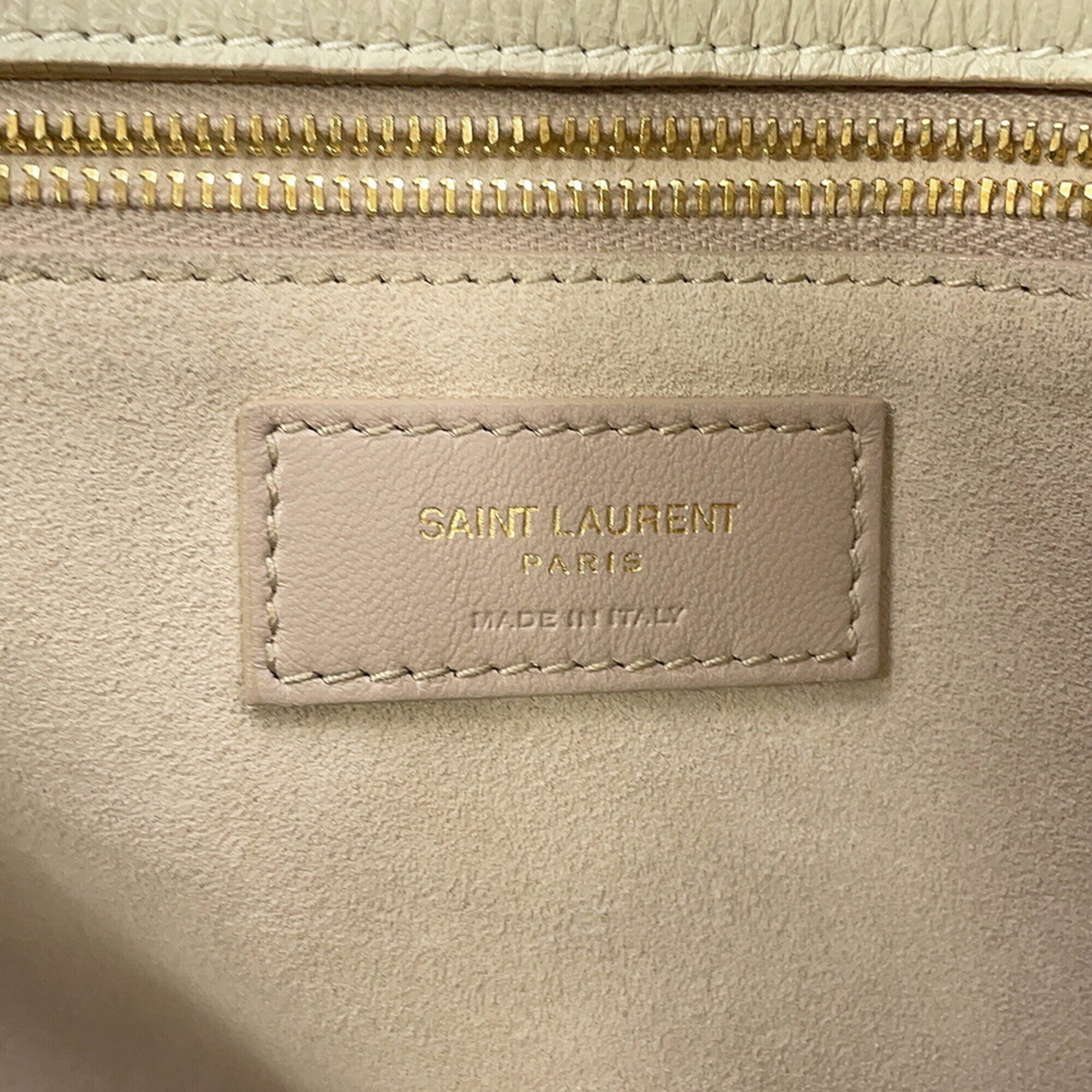 Yves Saint Laurent Dark Beige Handbag Tote Bag (Pre-Owned)