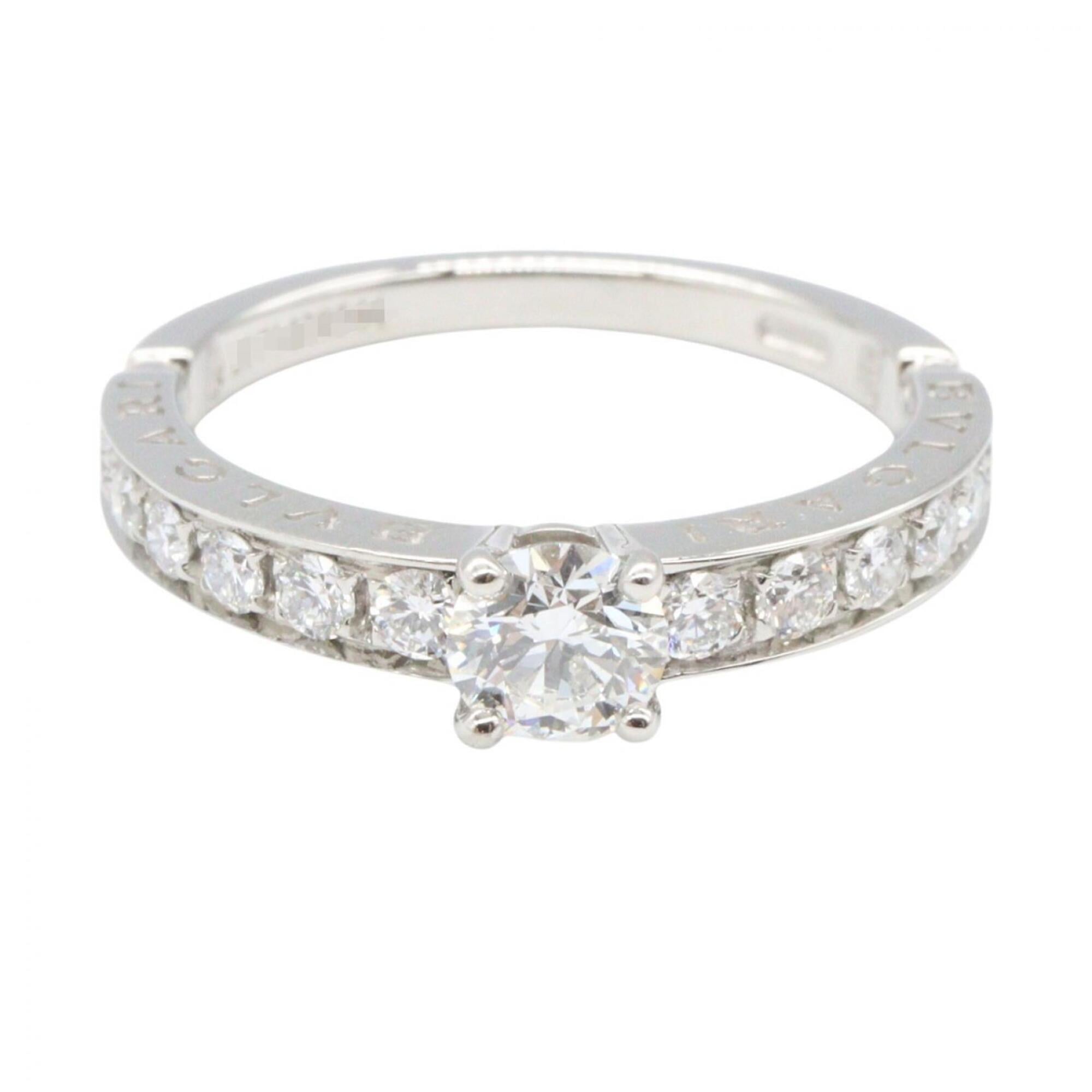 Bvlgari Silver Clear Platinum 950 Band Ring (Pre-Owned)