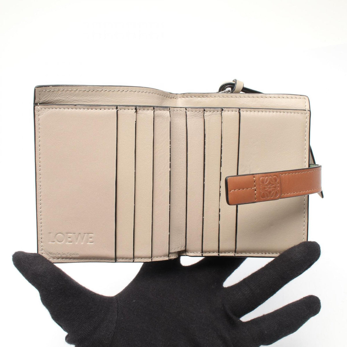 Loewe Brown Green Leather Wallet (Bi-Fold) (Pre-Owned)