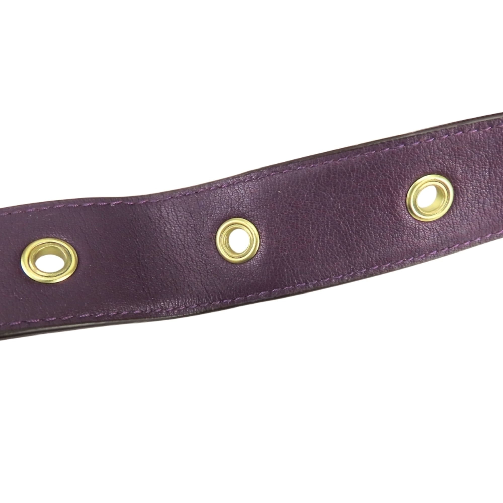 Coach Dark Purple Leather Shoulder Bag (Pre-Owned)