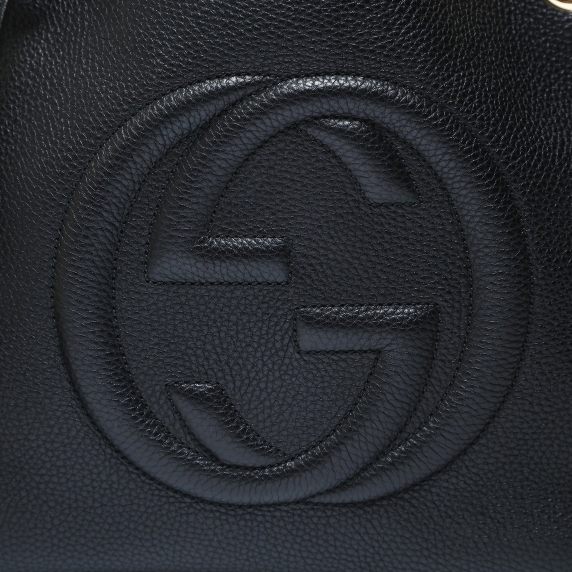 Gucci Soho Black Leather Shoulder Bag (Pre-Owned)