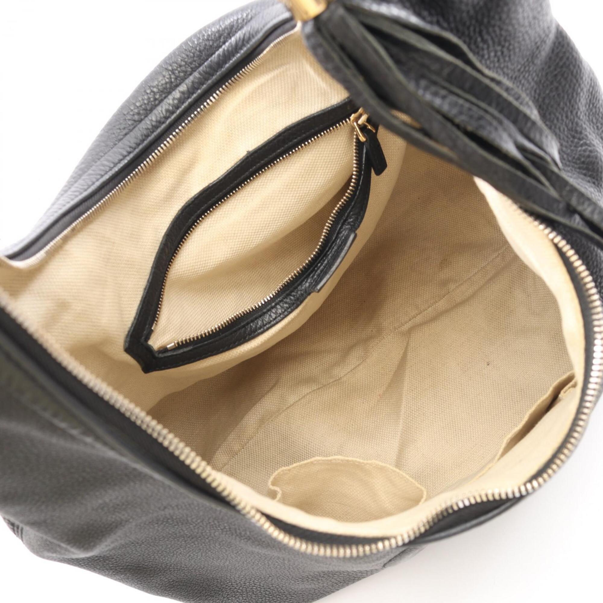Gucci Black Leather Handbag Shoulder Bag (Pre-Owned)