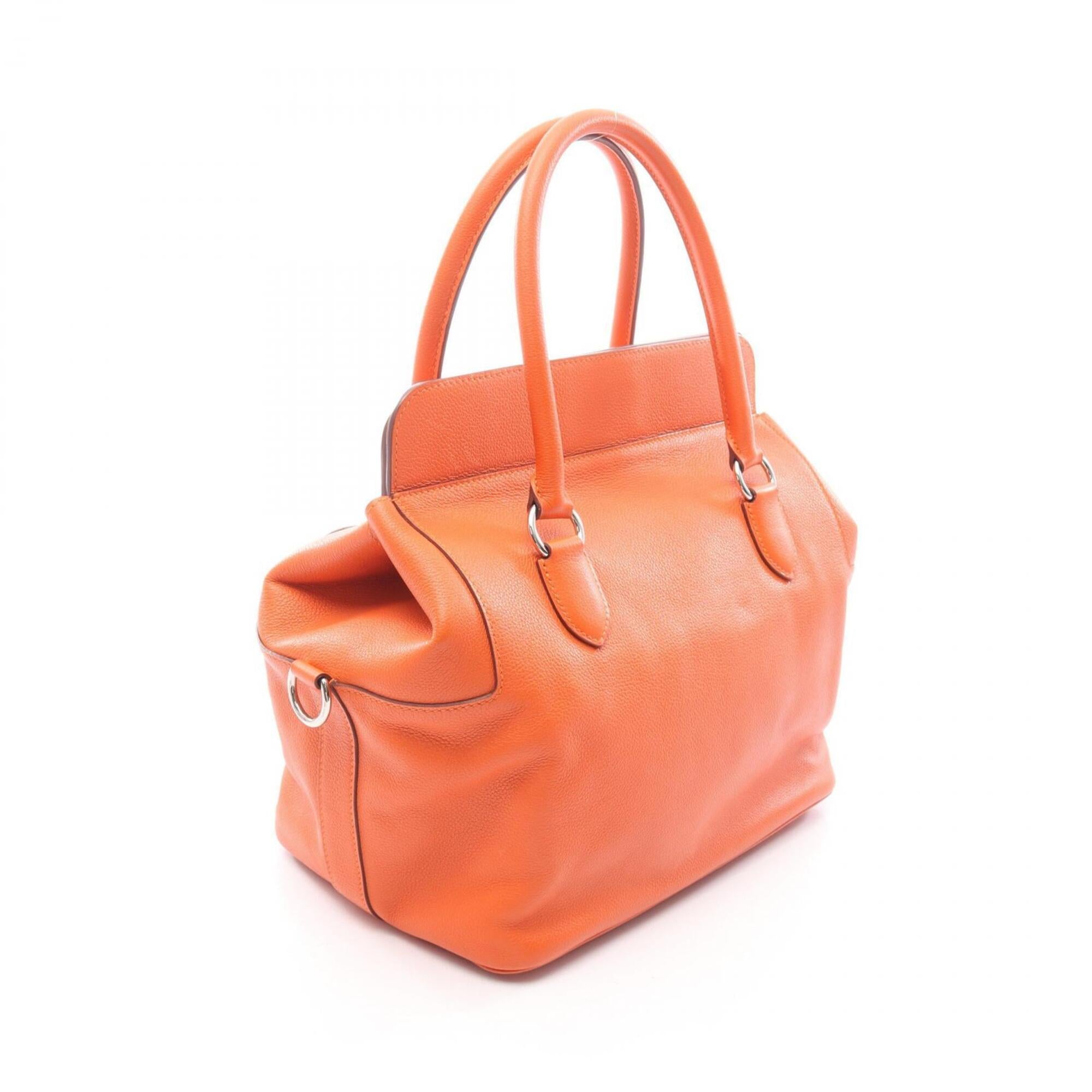 Hermes Orange Evercalf Leather Handbag (Pre-Owned)