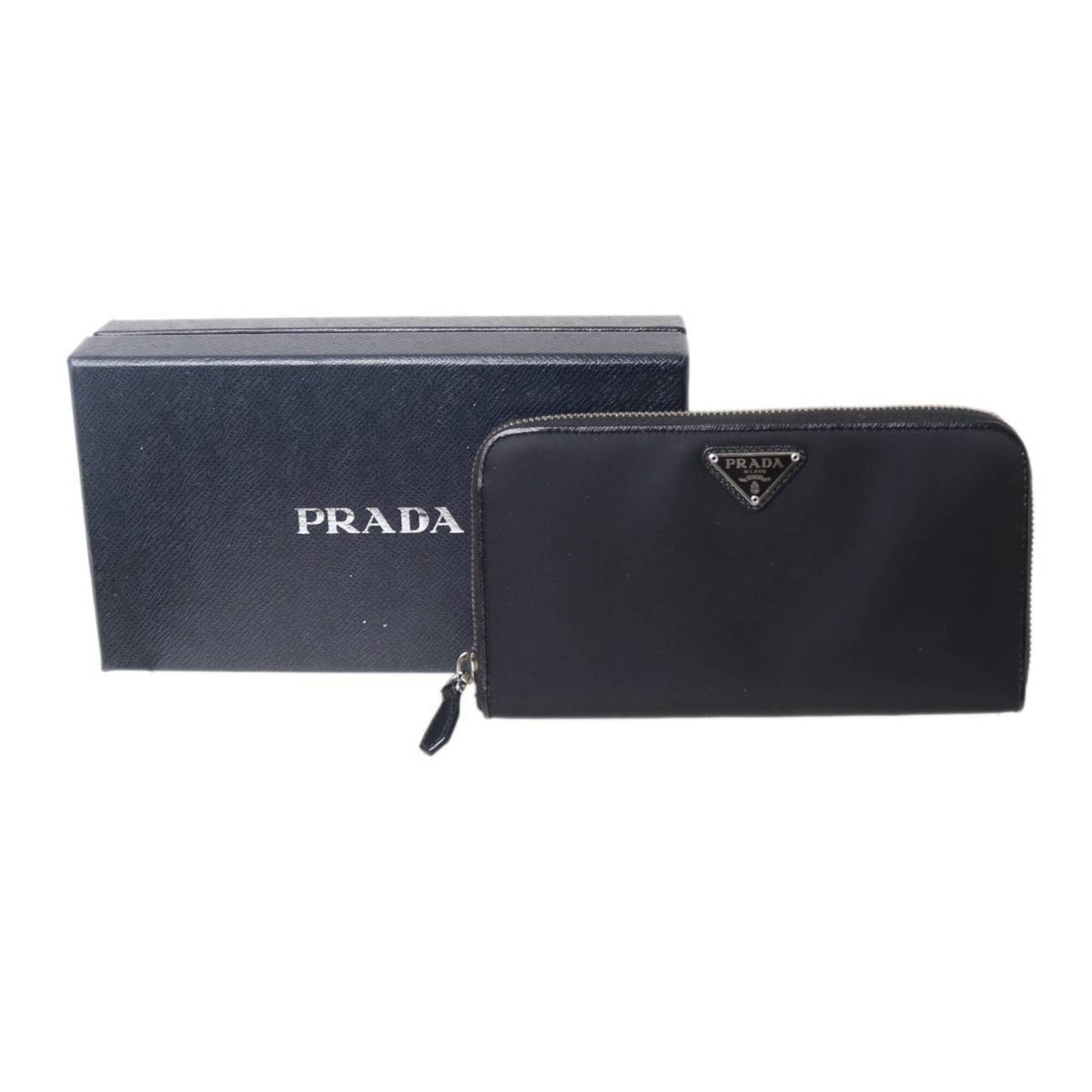Prada Black Nylon Long Wallet (Bi-Fold) (Pre-Owned)