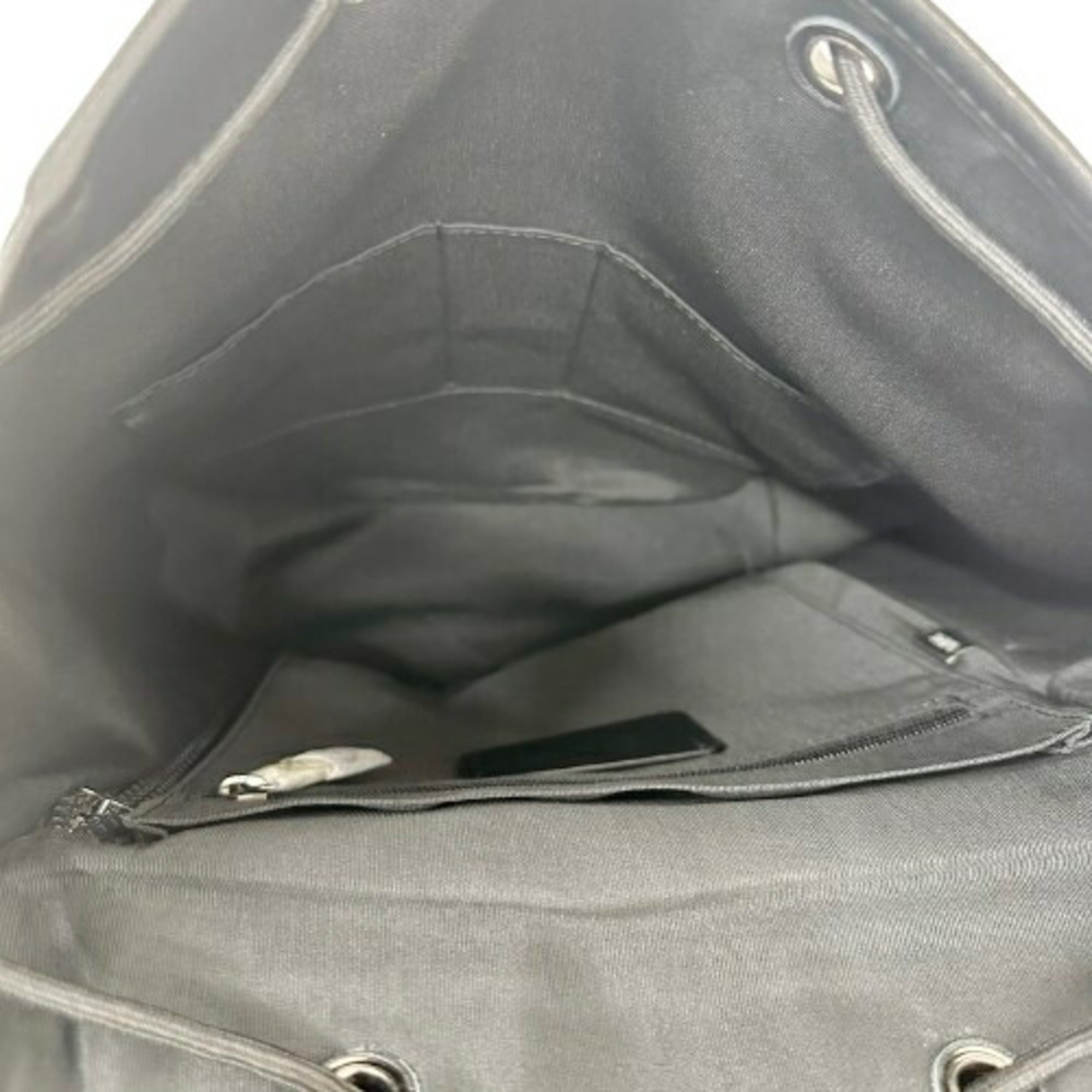 Coach Signature Black Leather Canvas Backpack (Pre-Owned)