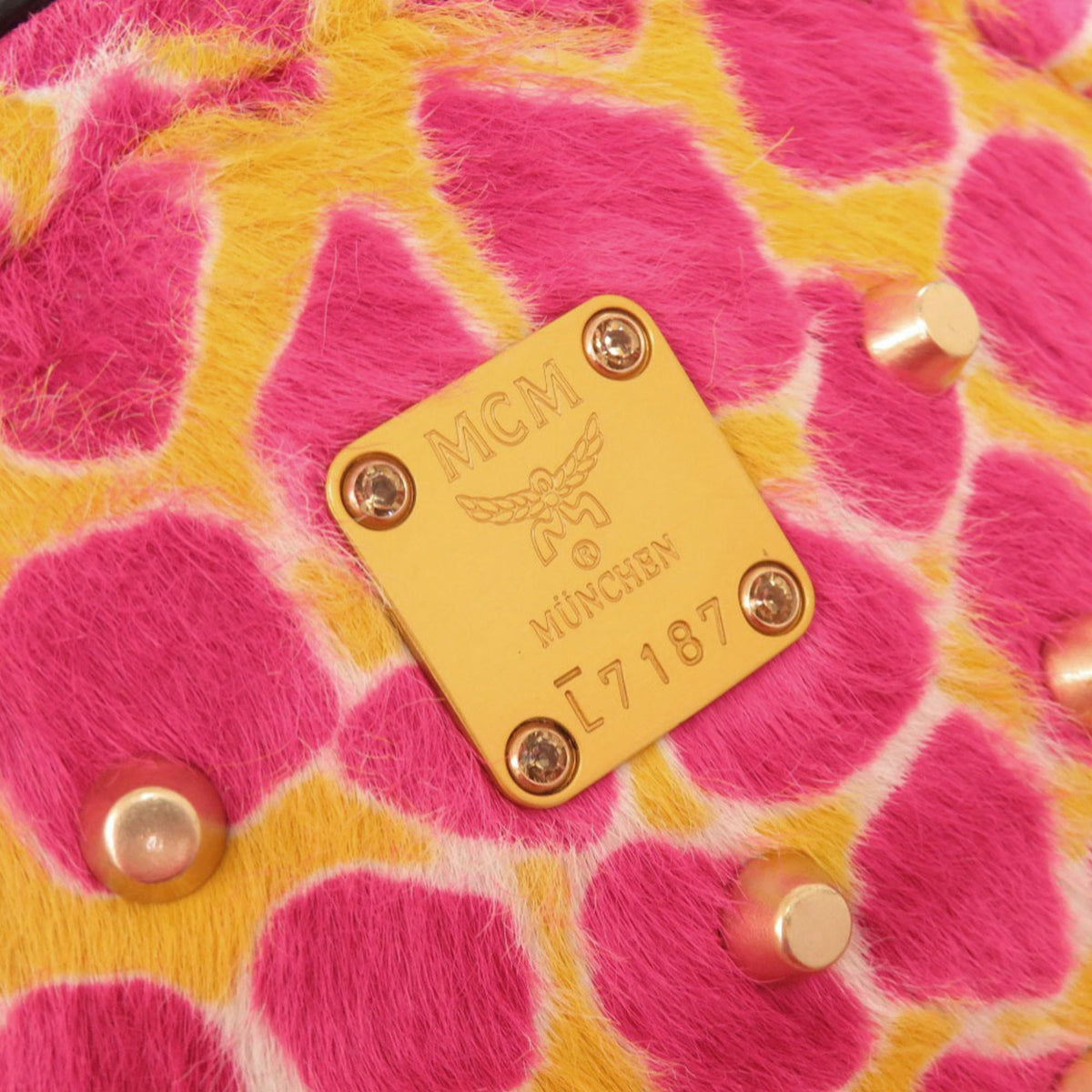 Mcm Pink Yellow Leather Leather Backpack (Pre-Owned)