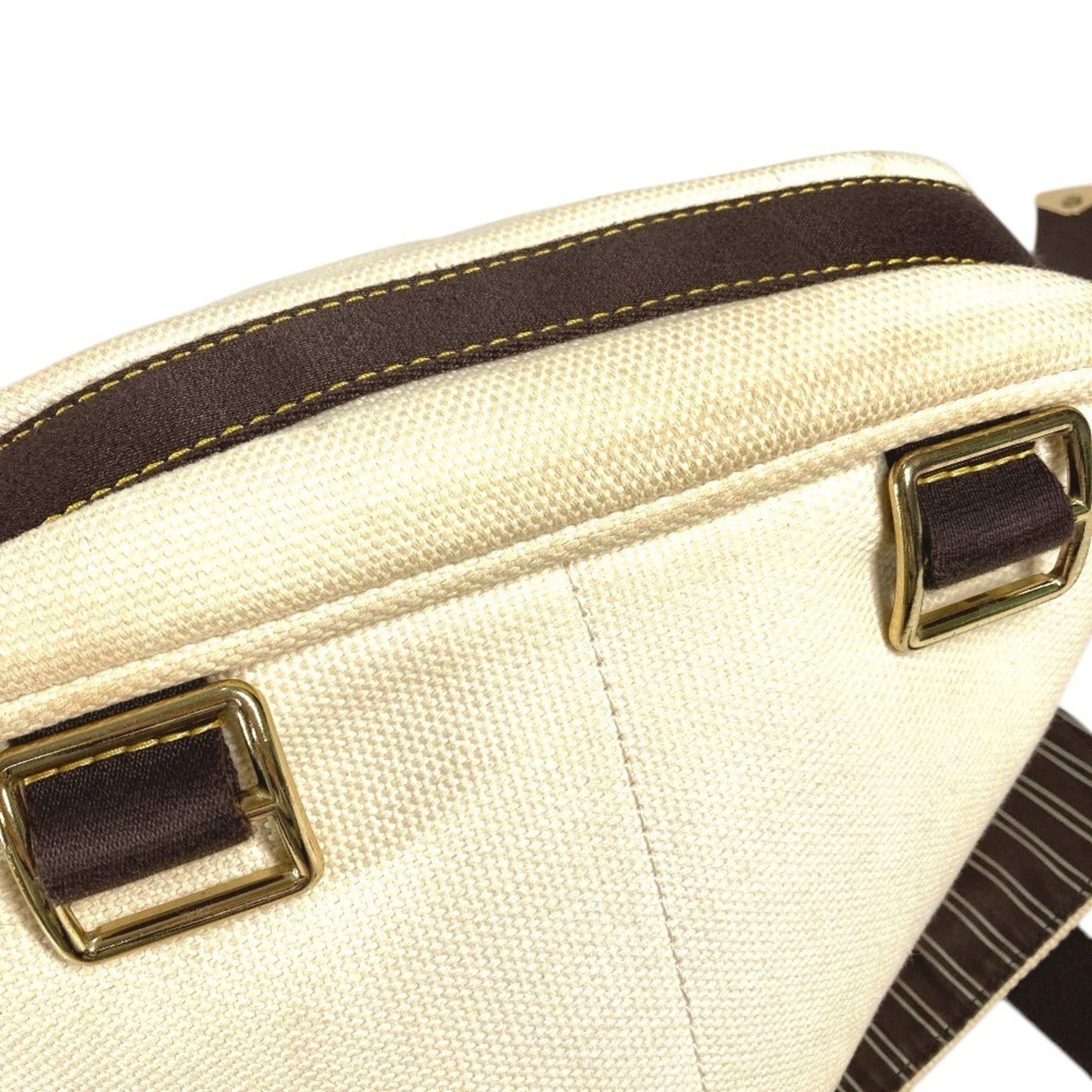 Louis Vuitton Brown Ecru White Canvas Shoulder Bag (Pre-Owned)