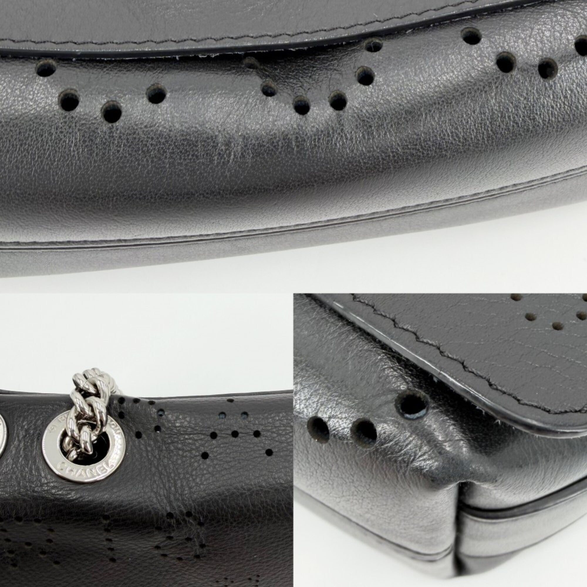 Chanel Black Leather Shoulder Bag (Pre-Owned)