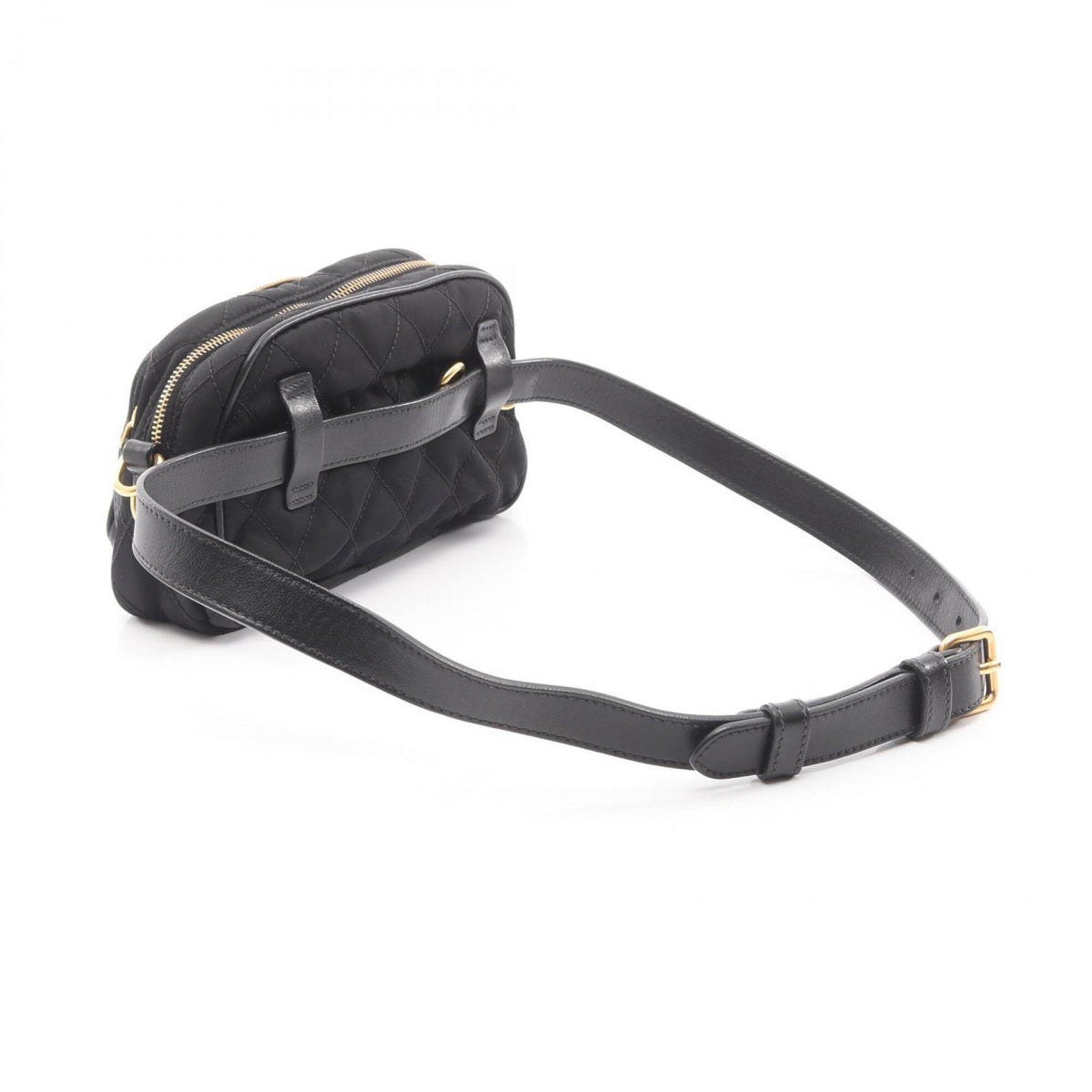 Prada Black Nylon Leather Fanny Pack (Pre-Owned)