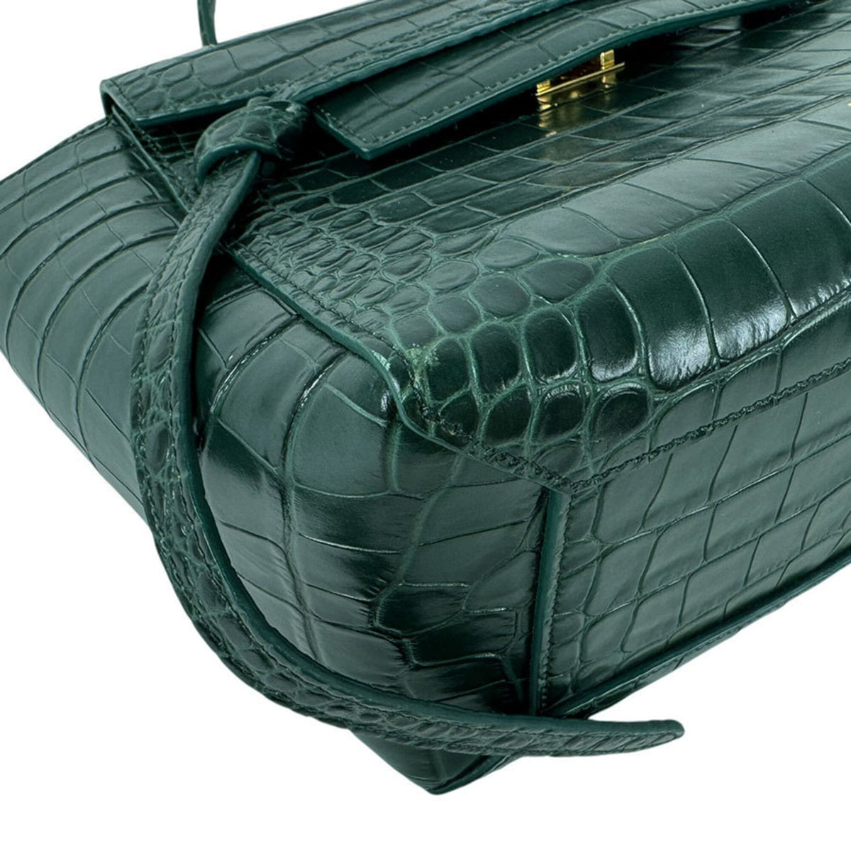 Celine Green Leather Fanny Pack Handbag Shoulder Bag (Pre-Owned)