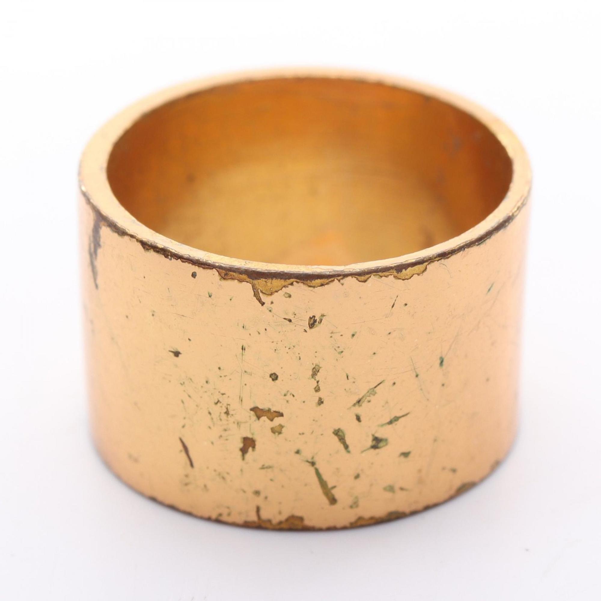 Chanel Gold Gold Plating Band Ring (Pre-Owned)