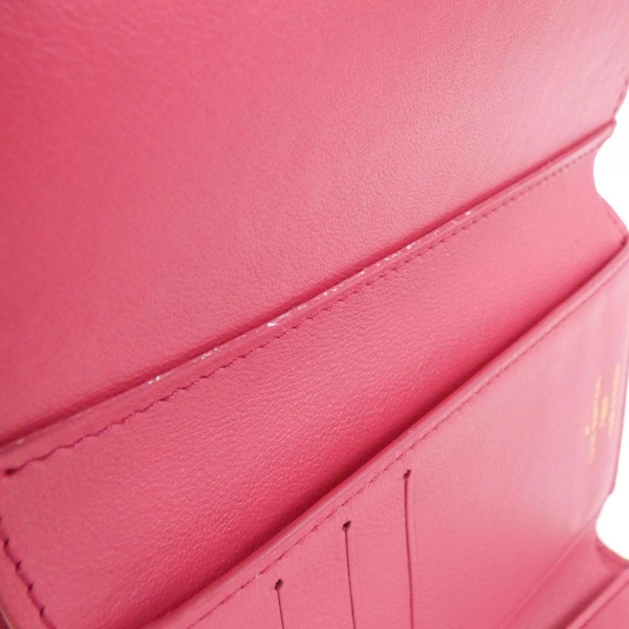 Louis Vuitton Black Hot Pink Leather Wallet (Tri-Fold) (Pre-Owned)