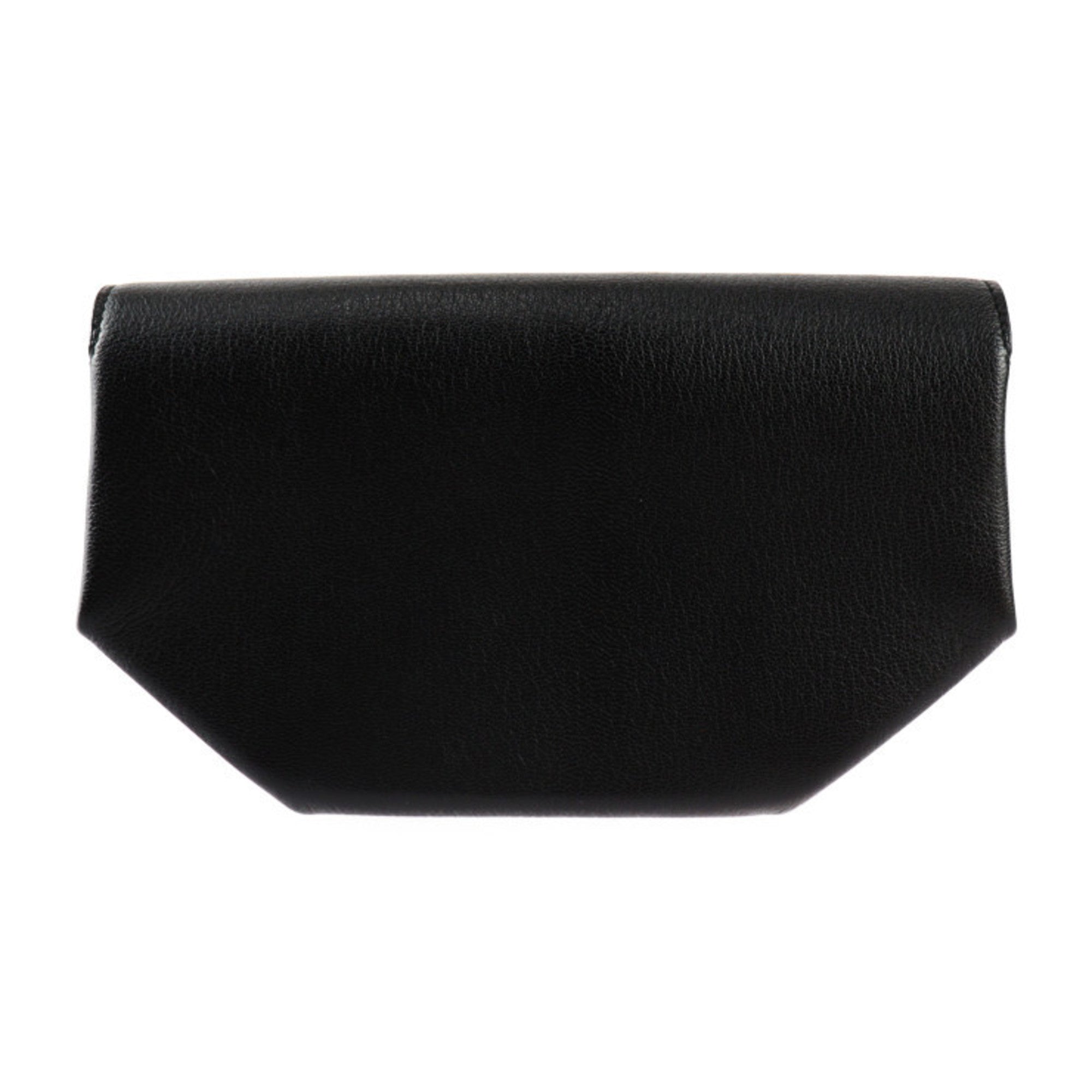 Hermes Black Chevre Leather Clutch Bag Handbag (Pre-Owned)