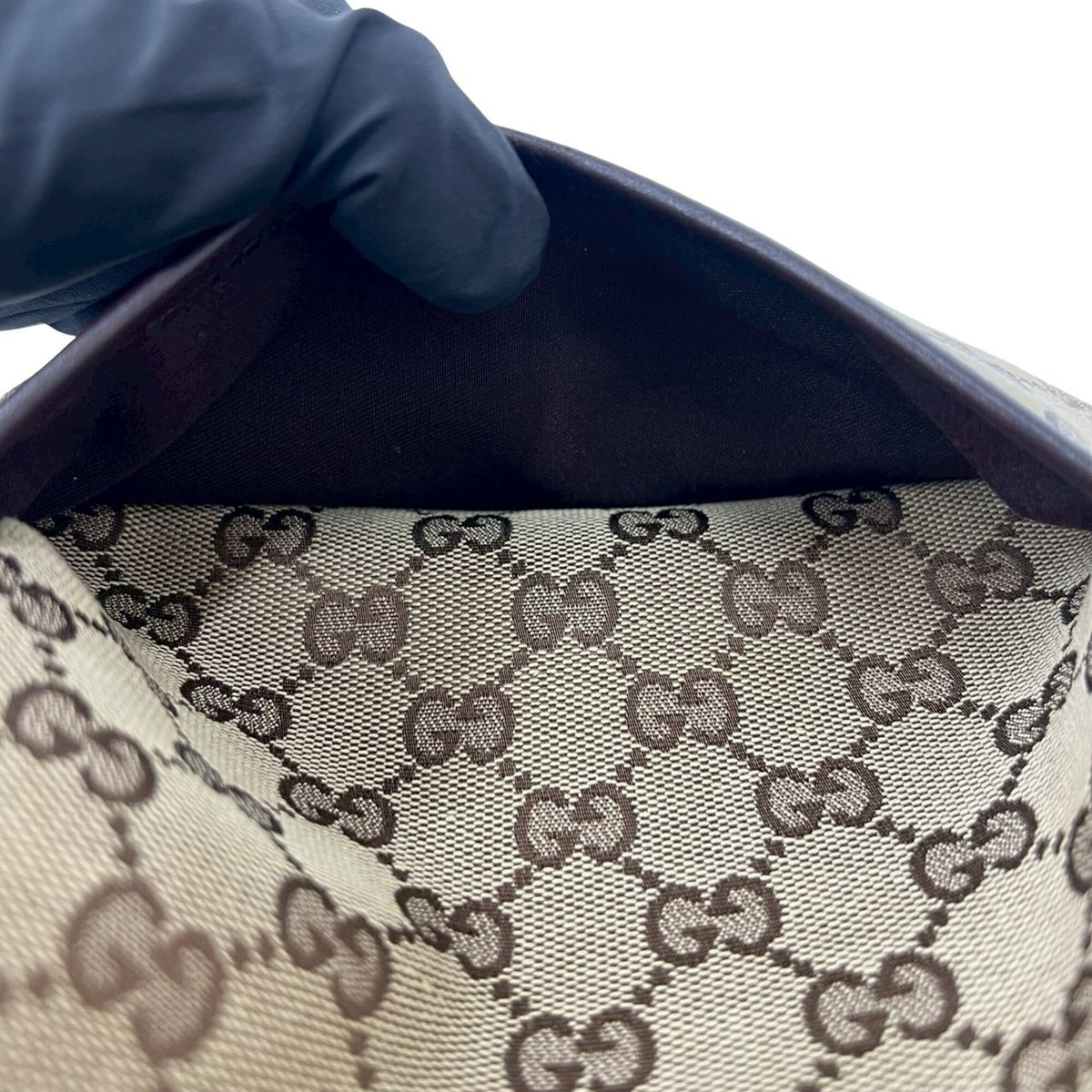 Gucci Brown Canvas Leather Pochette Shoulder Bag (Pre-Owned)
