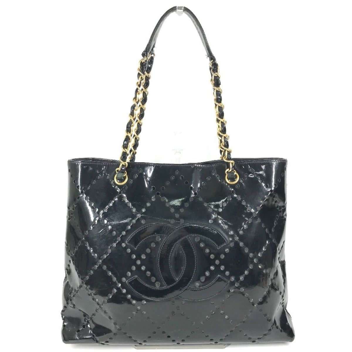 Chanel Black Leather Shoulder Bag Tote Bag (Pre-Owned)