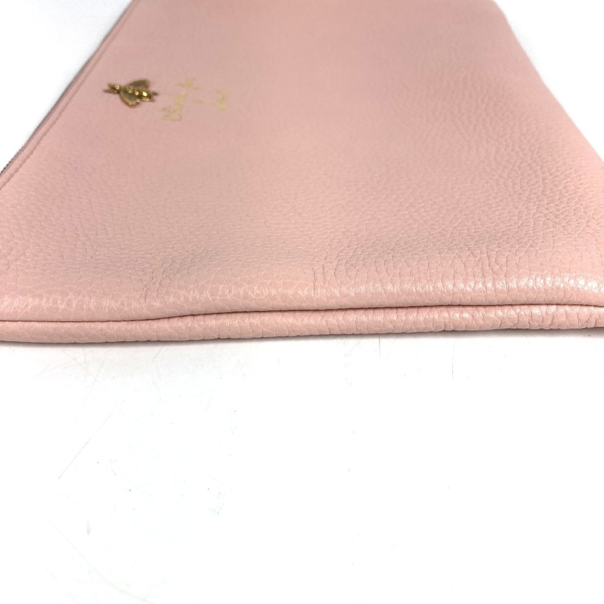 Gucci Pink Leather Clutch Bag Handbag Pouch (Pre-Owned)