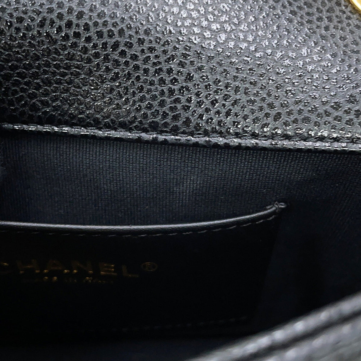 Chanel Matelasse Black Grained Calfskin Handbag Shoulder Bag (Pre-Owned)