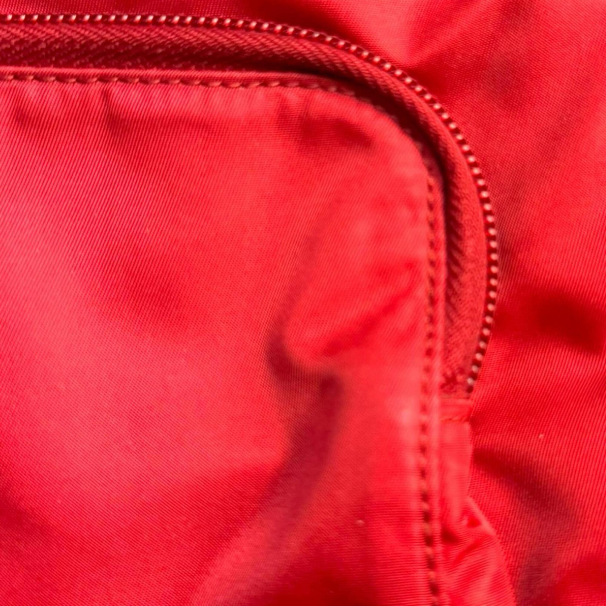 Prada Red Color Nylon Shoulder Bag (Pre-Owned)